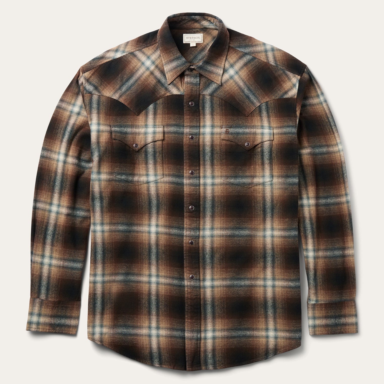 Ombre Plaid Western Shirt