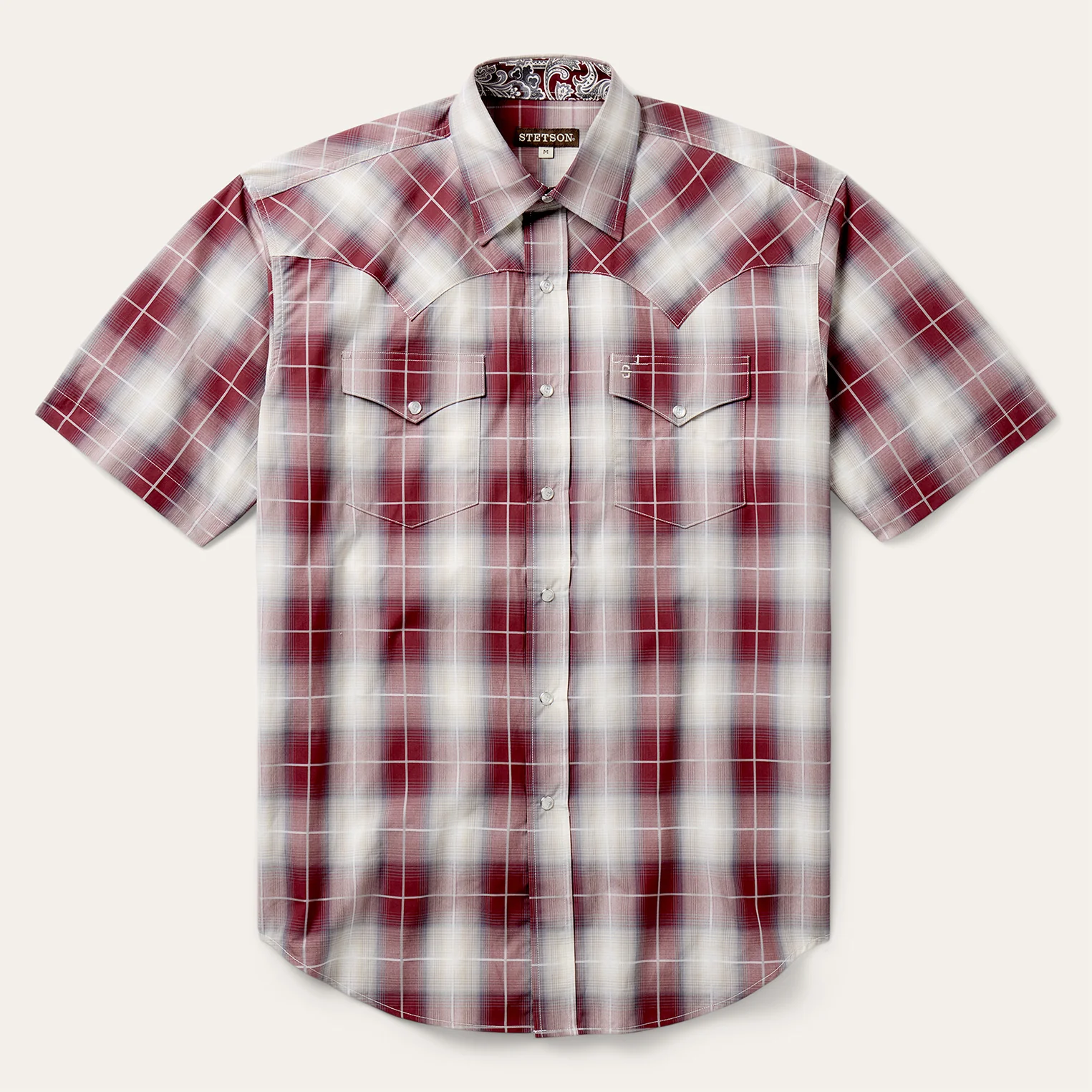 Ombre Plaid Short Sleeve Shirt