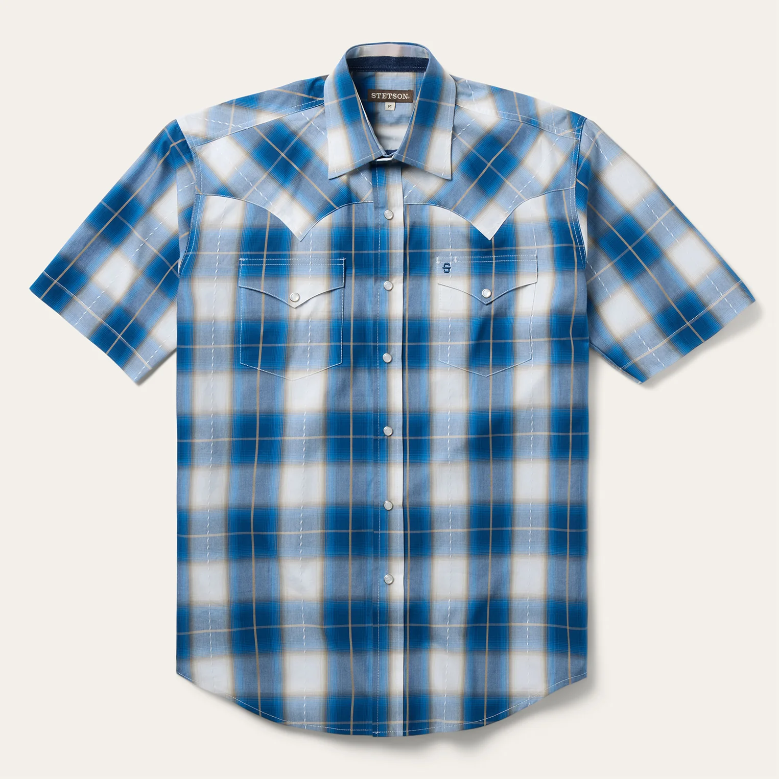 Ombre Plaid Short Sleeve Shirt