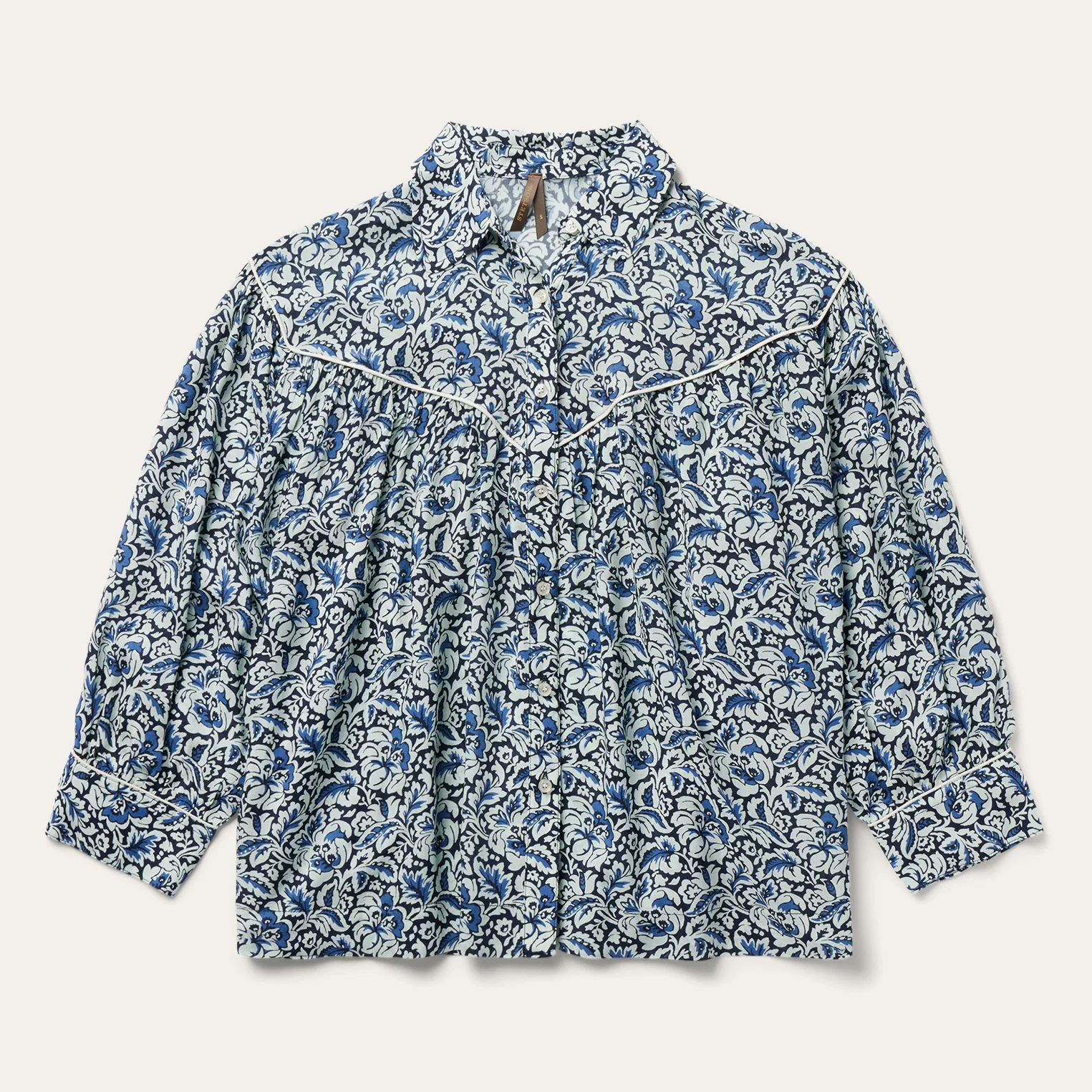Indigo Tapestry Print Blouse