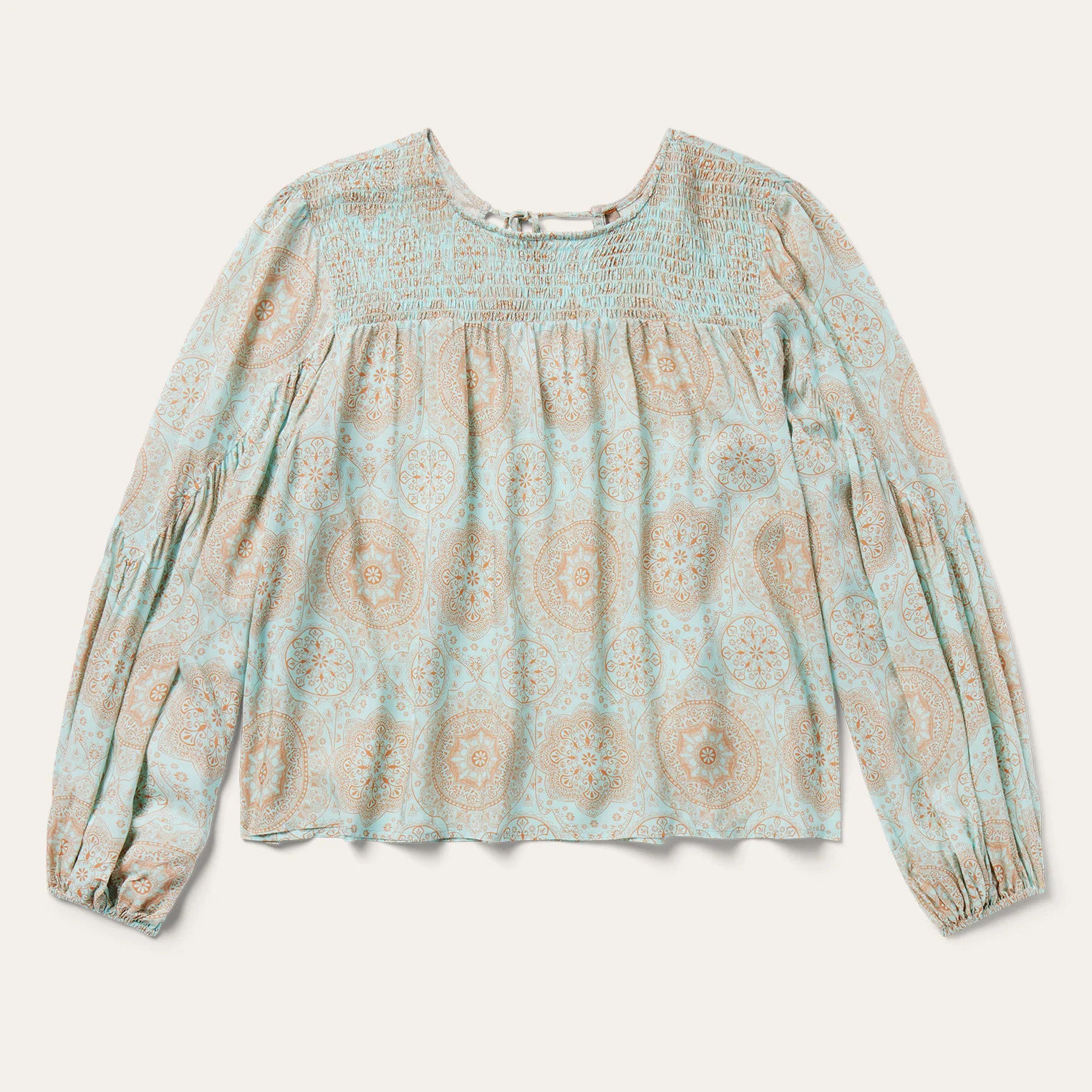 Mandala Print Peasant Blouse