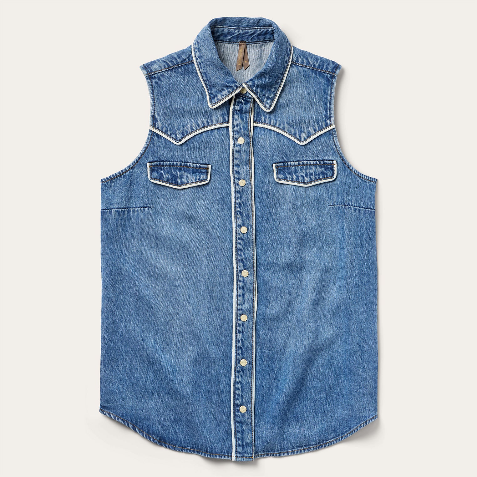 Sleeveless Denim Western Shirt