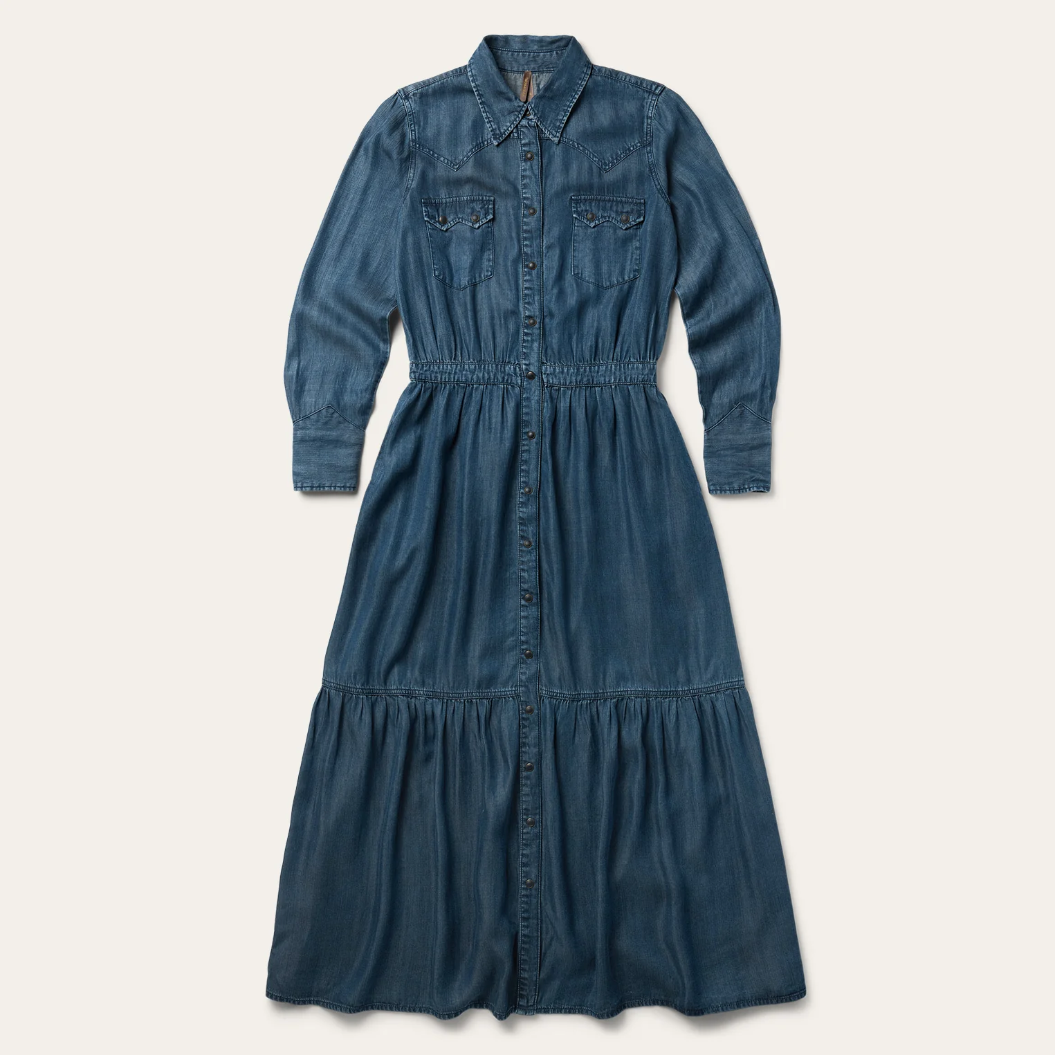 Western Denim Maxi Dress