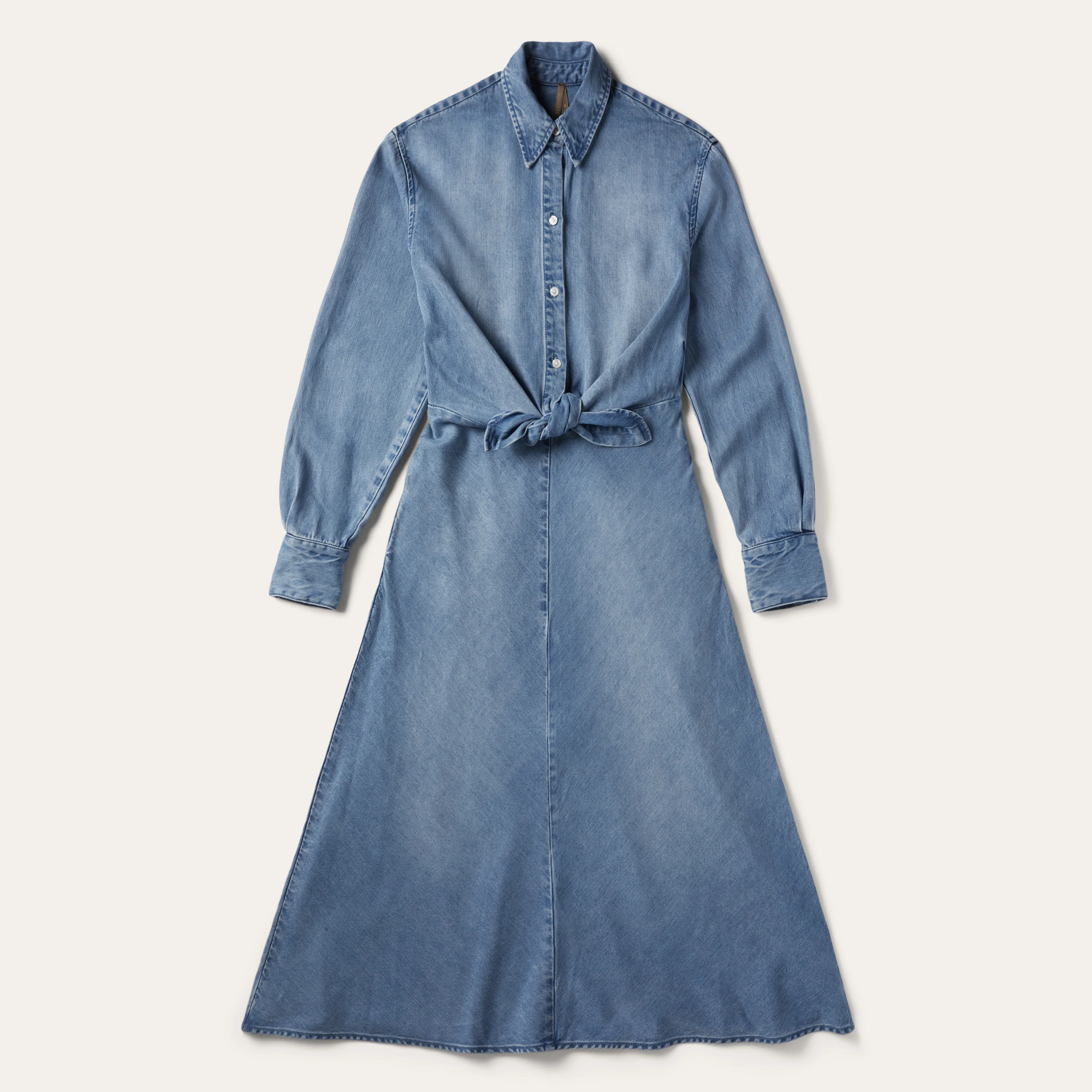 Denim Tie-Front Dress