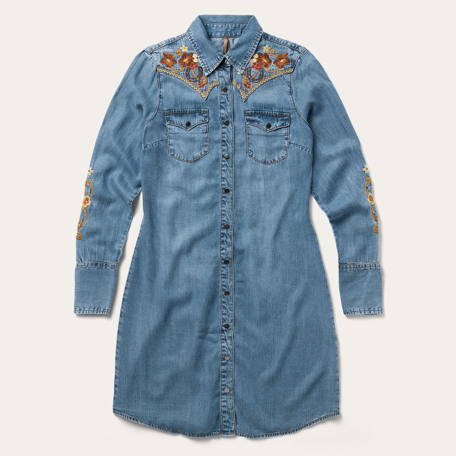 Embroidered Western Shirt Dress