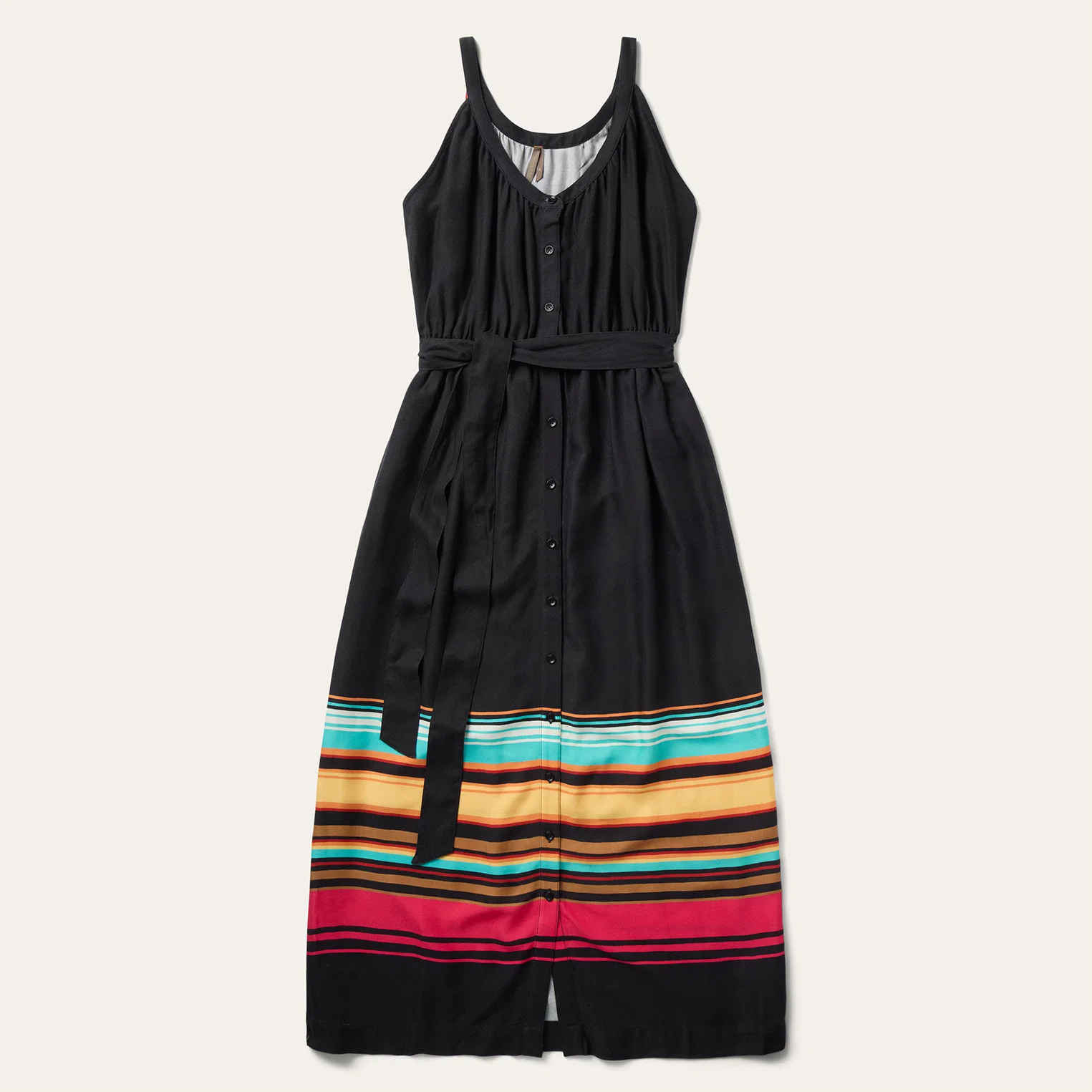 Stripe Border Sleeveless Dress
