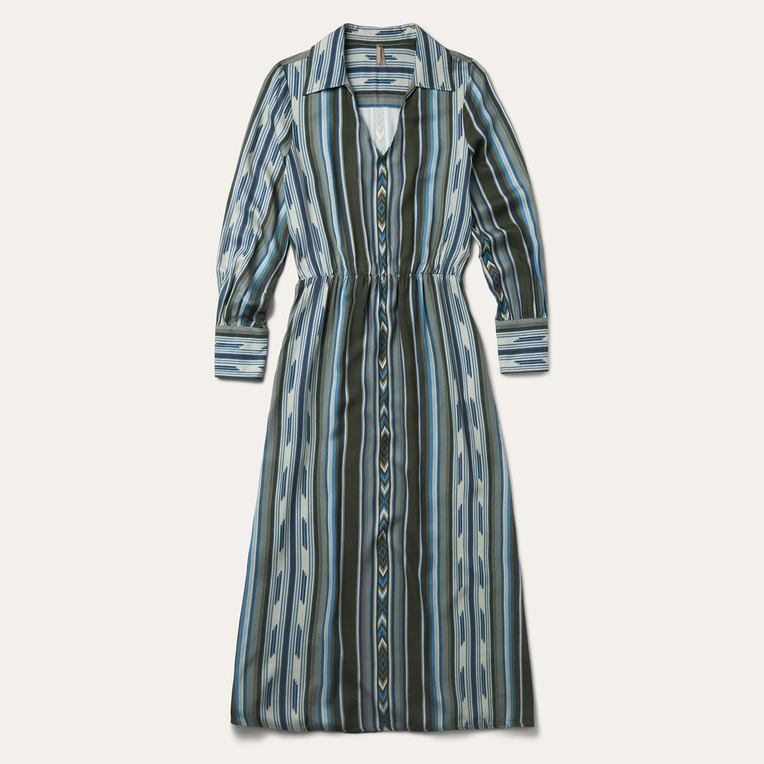 Olive Serape Print Western Dress