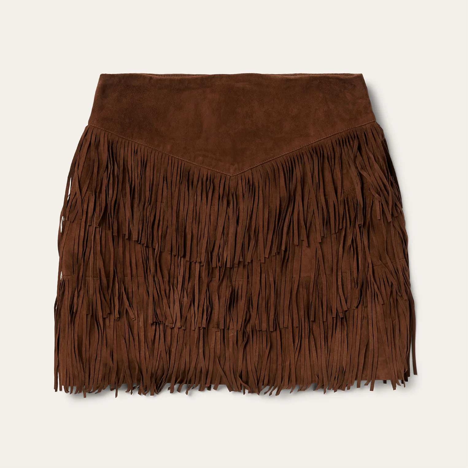 Lamb Suede Fringe Mini Skirt