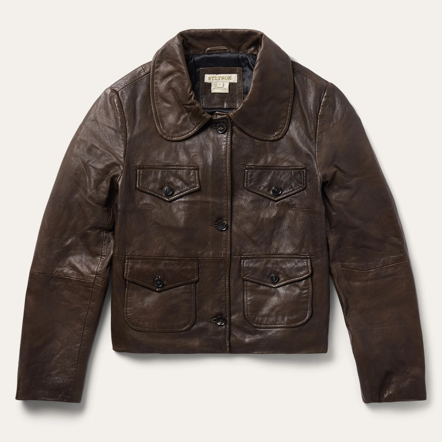 Lamb Leather Cropped Jacket