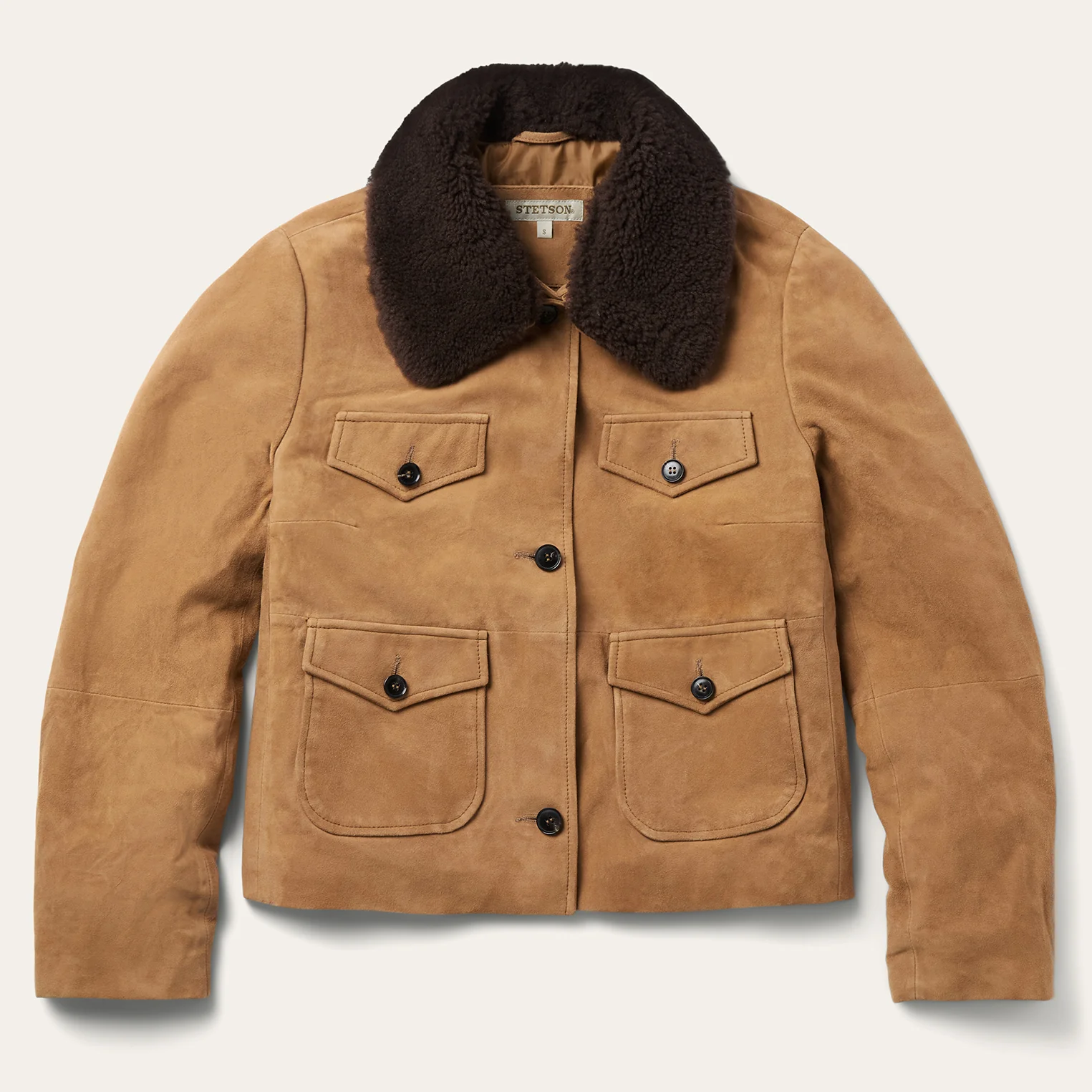 Suede Shearling Cropped Jacket