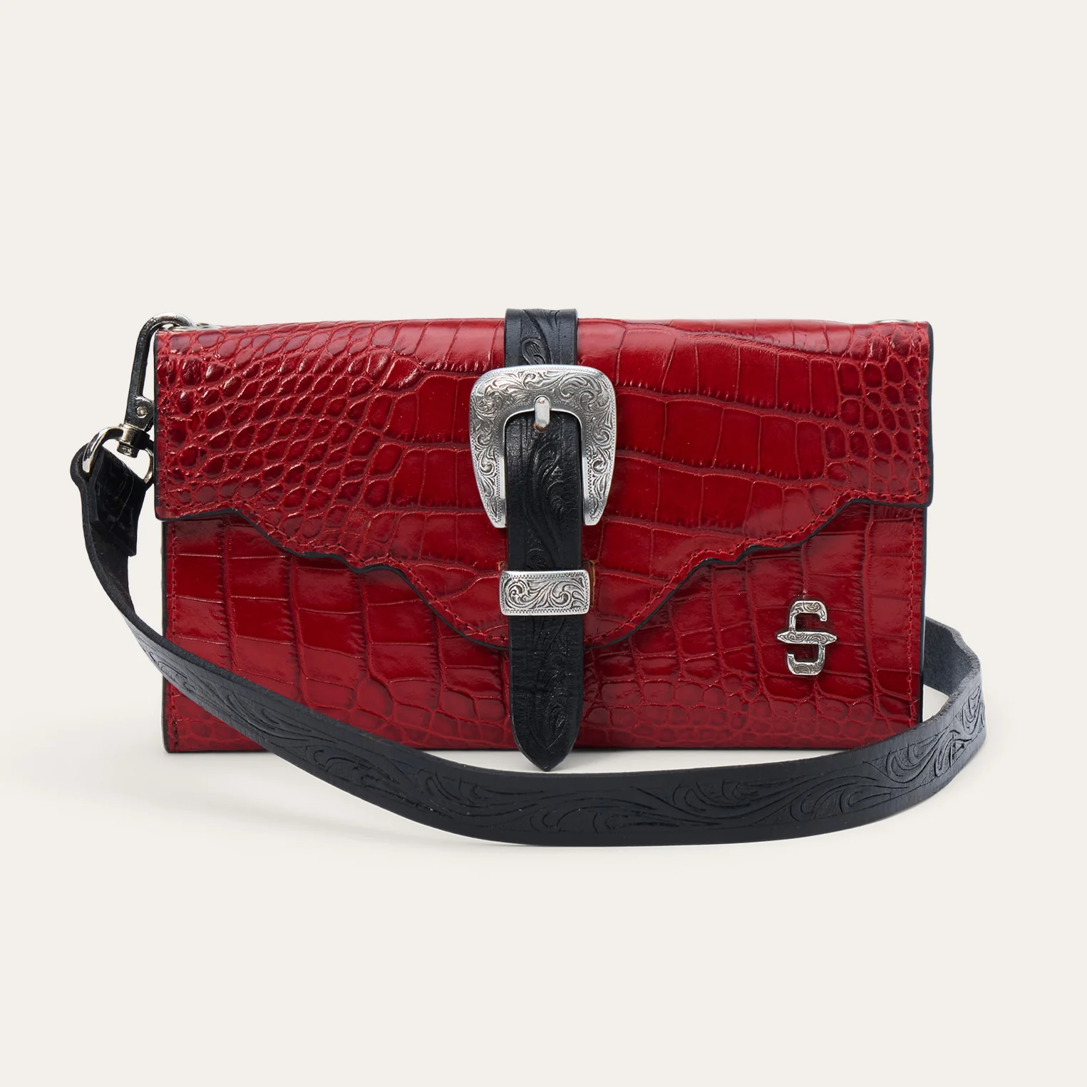 Croco Embossed Clutch Wallet