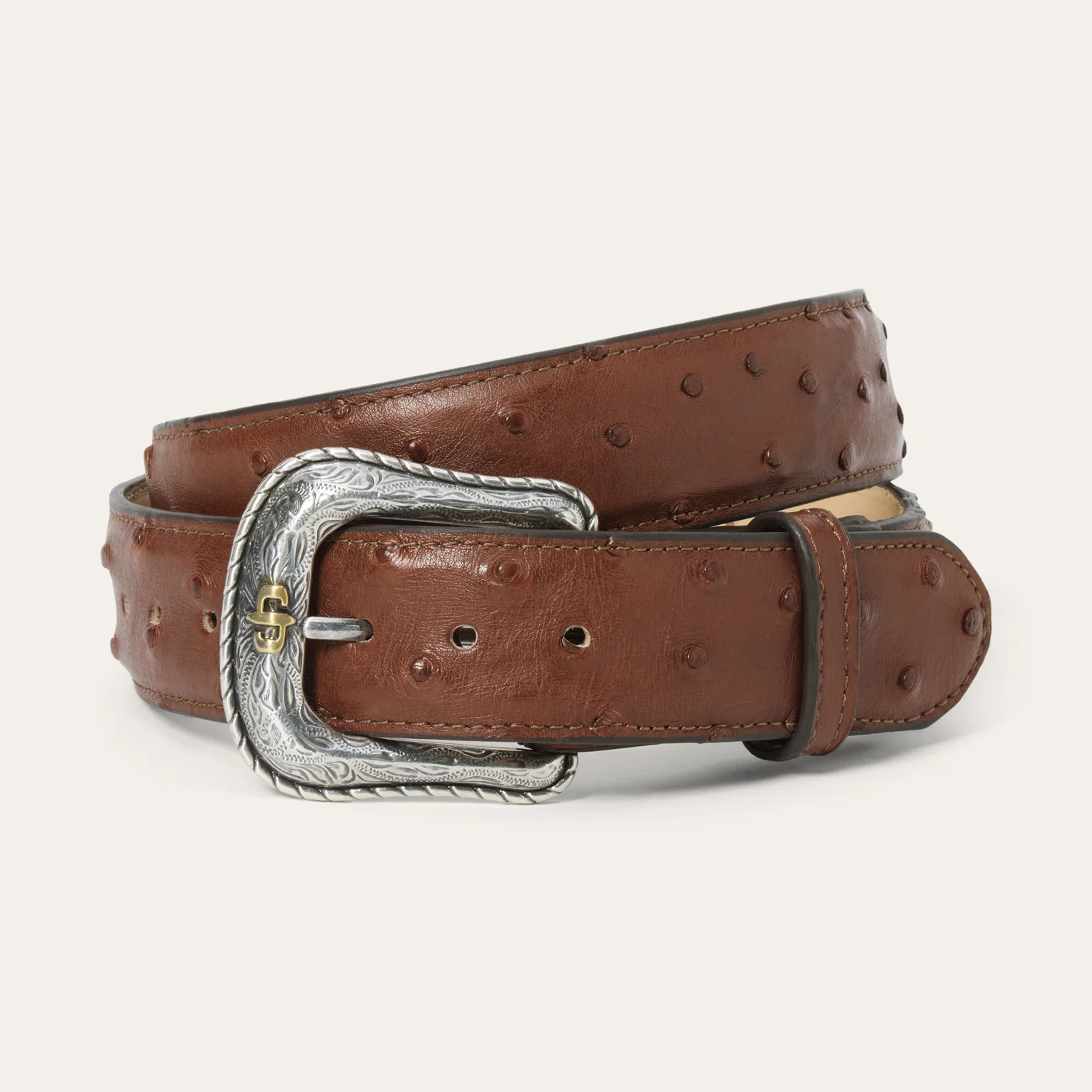 Ostrich Western Tab Belt