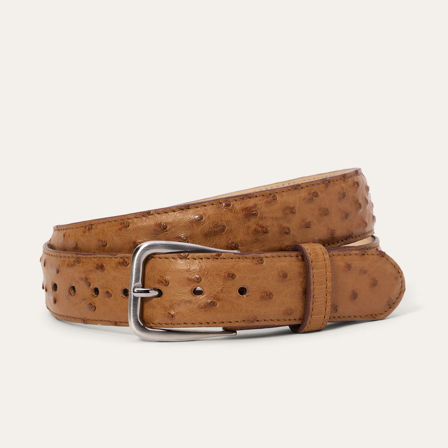 Ostrich Western Tab Belt - 1 1/4 Width