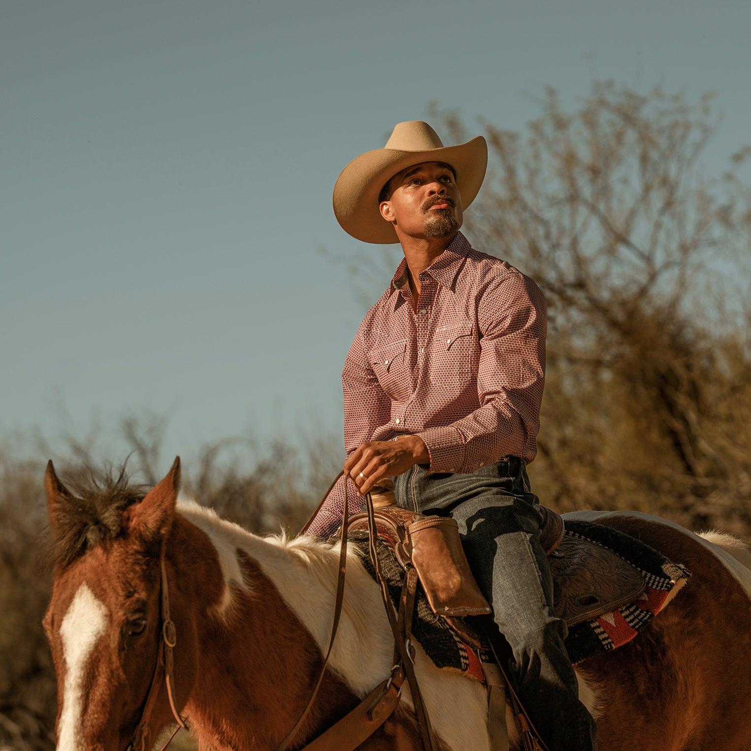 Broken Diamond Print Western Shirt - Image 3