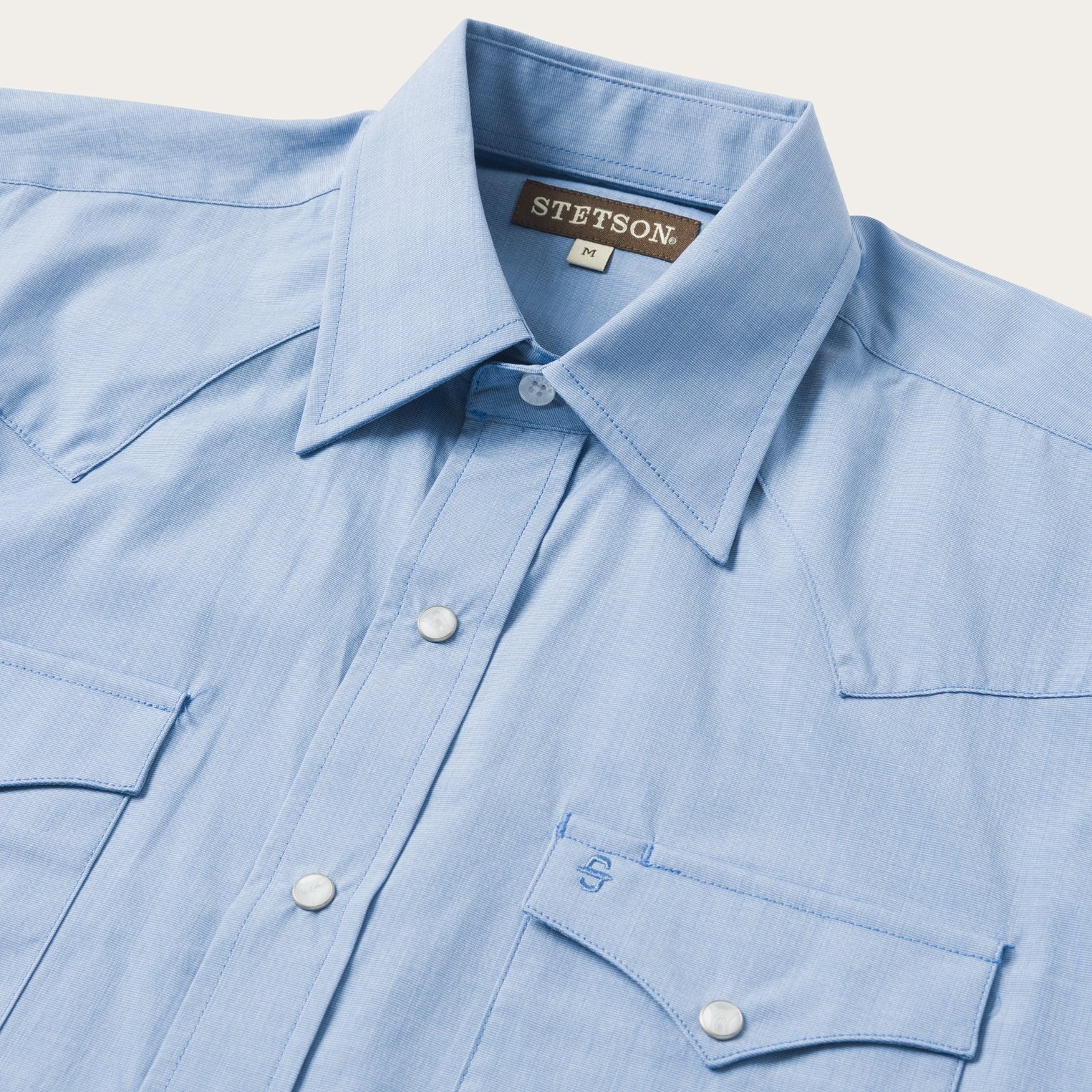 Blue End On End Solid Shirt - Image 4