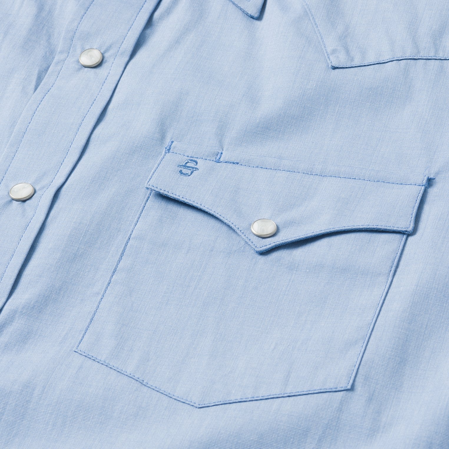 Blue End On End Solid Shirt - Image 5