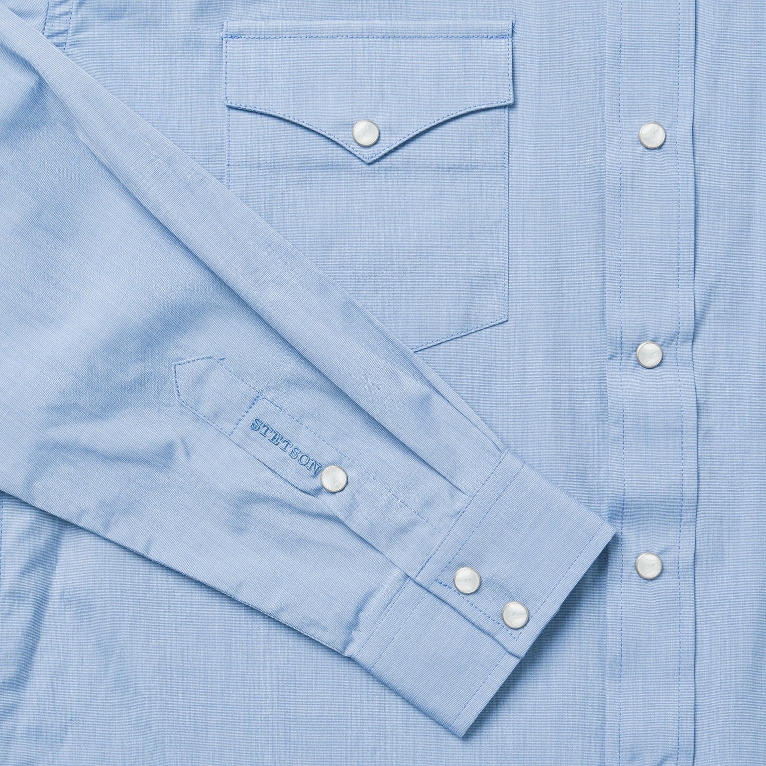 Blue End On End Solid Shirt - Image 6