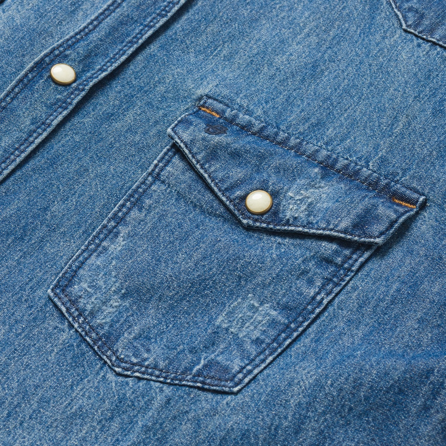 Medium Blue Denim Shirt - Image 9