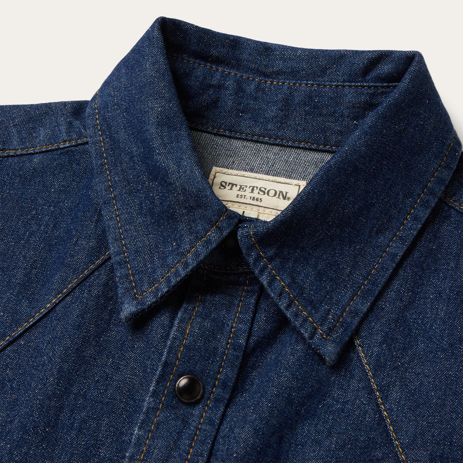 Boot Stitch Raw Denim Shirt - Image 3
