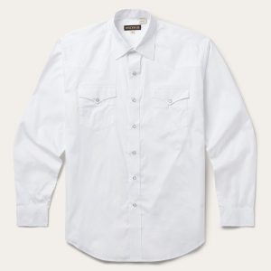 White Pinpoint Oxford Western Shirt