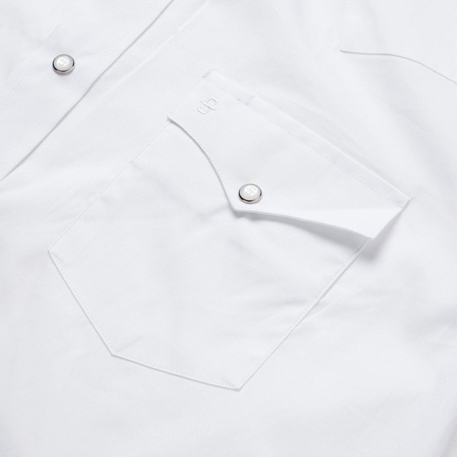 White Pinpoint Oxford Western Shirt - Image 4