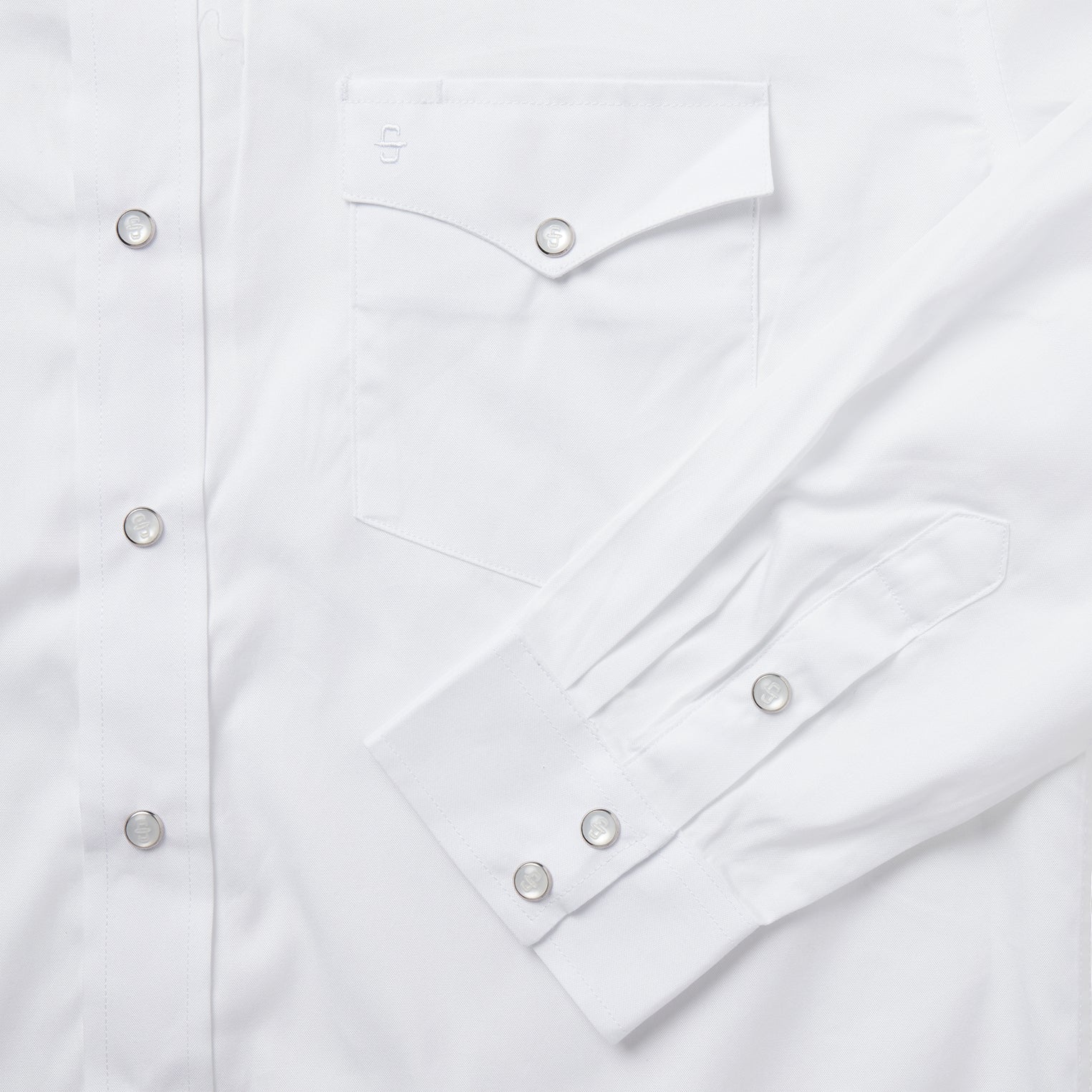 White Pinpoint Oxford Western Shirt - Image 5