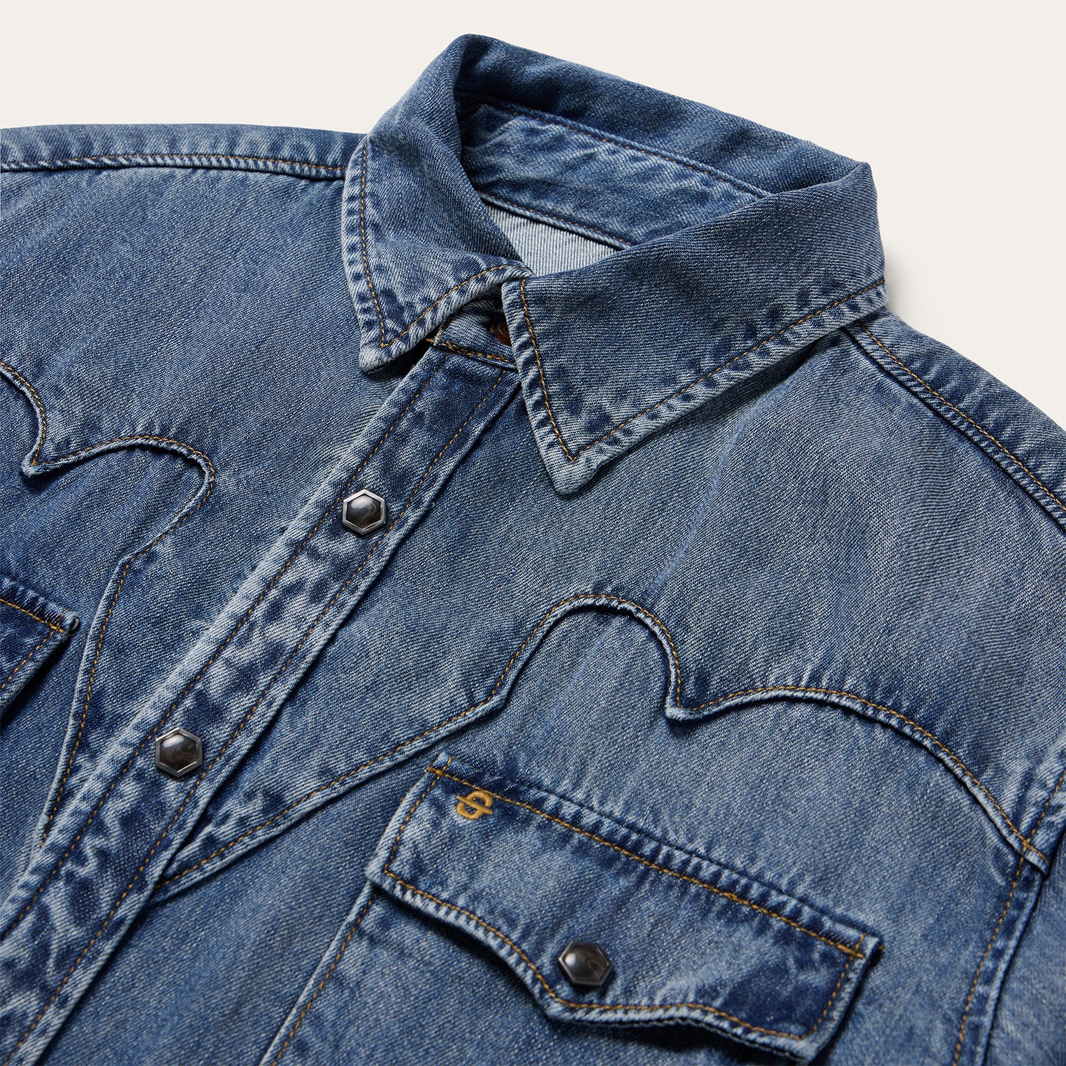 Retro Denim Western Shirt - Image 3