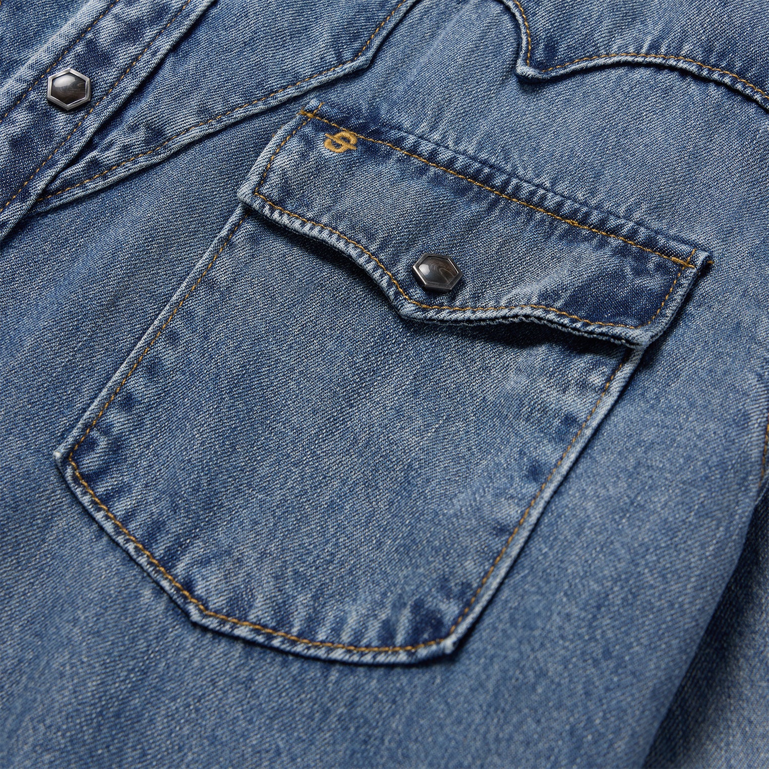 Retro Denim Western Shirt - Image 4