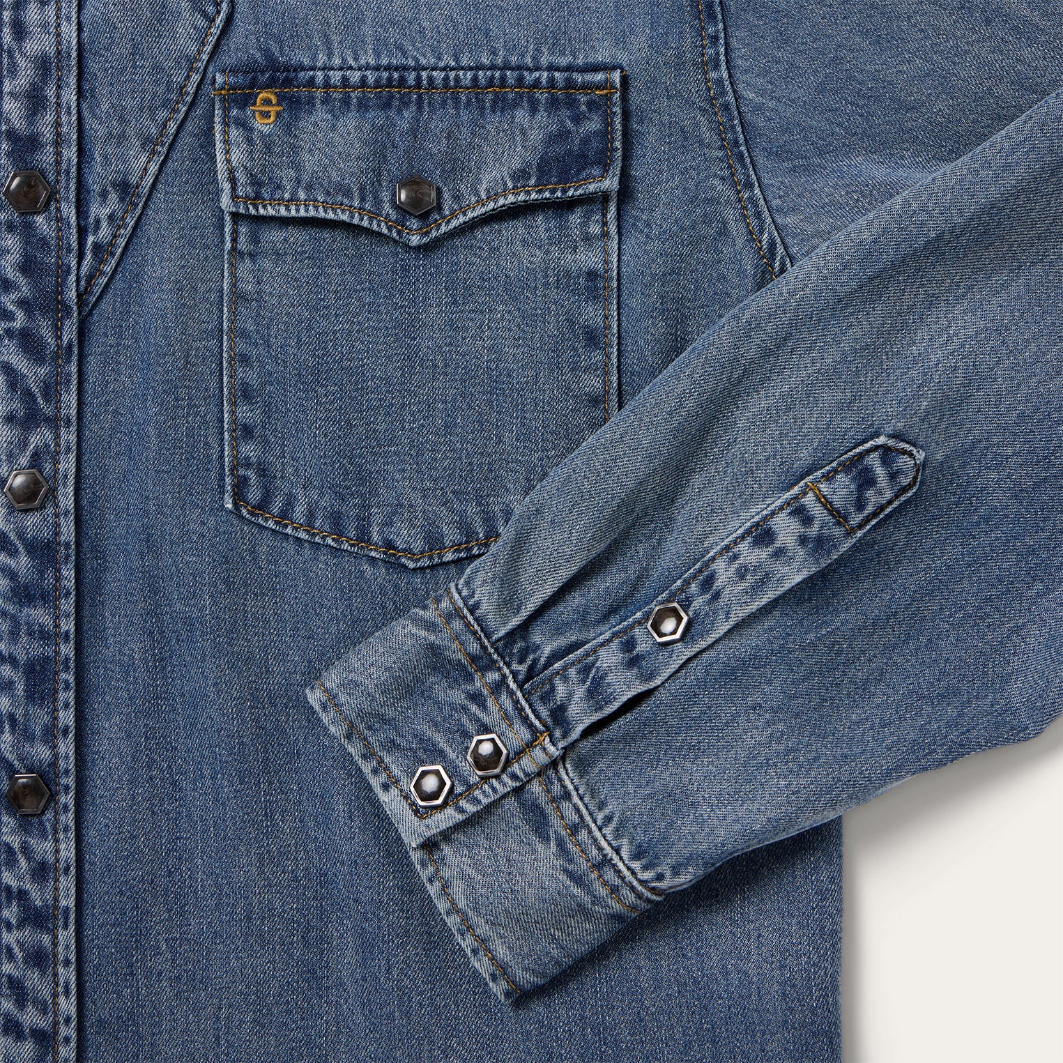 Retro Denim Western Shirt - Image 5