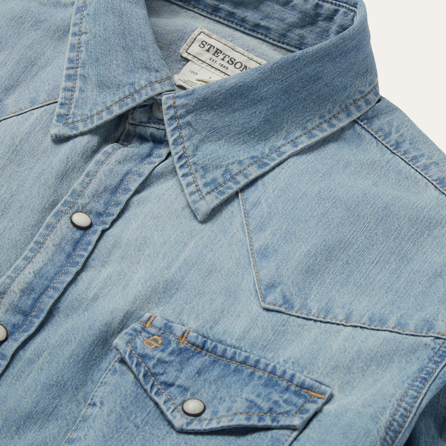 Long-Sleeved Denim Shirt - Image 8
