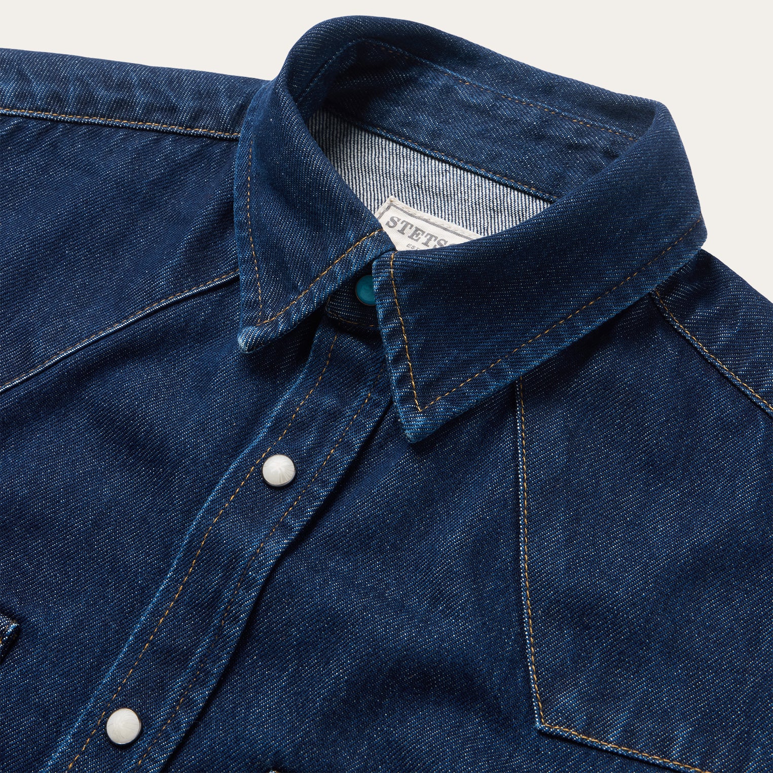Raw Denim Western Shirt - Image 6