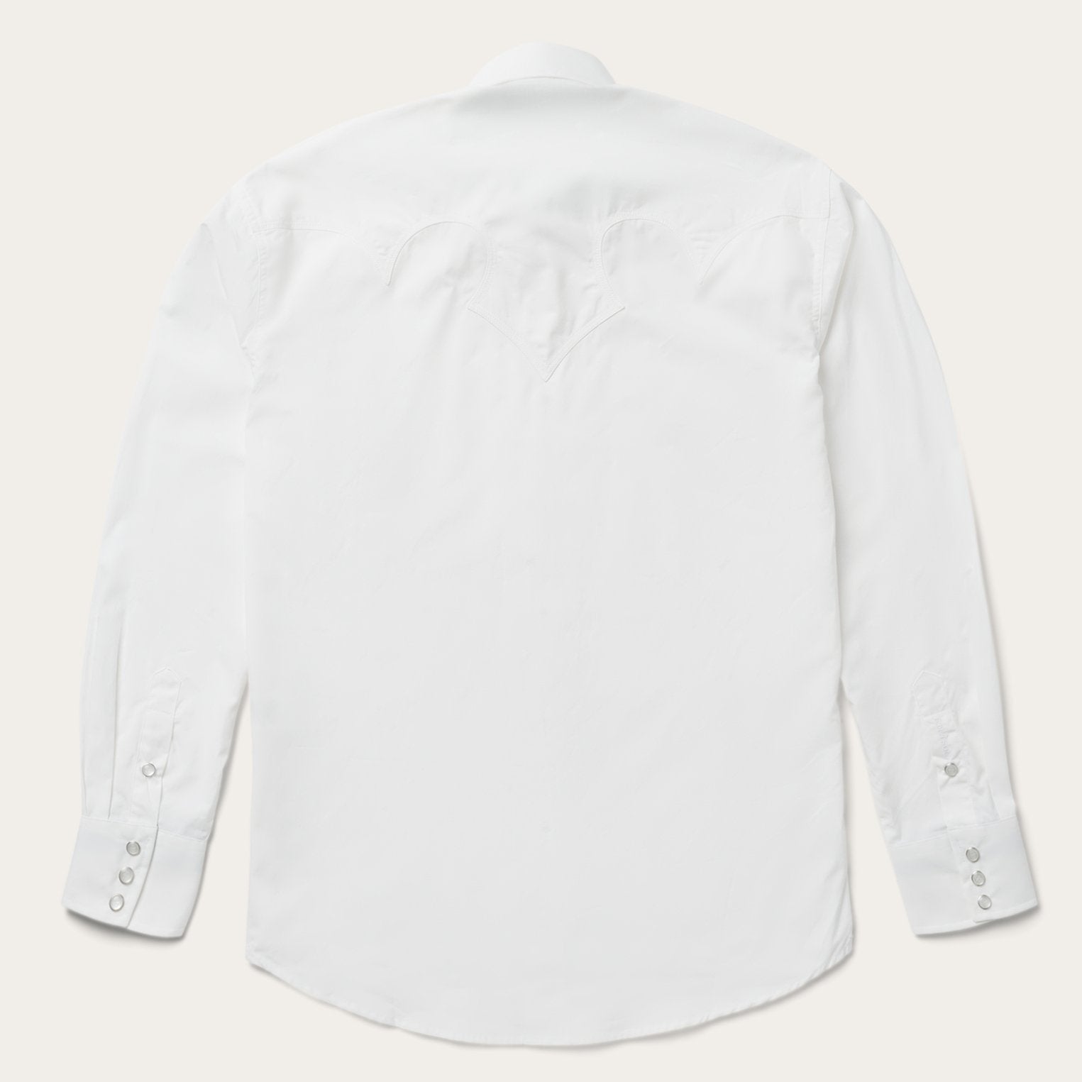 Classic Solid Snap Poplin Shirt In Optic White - Image 4