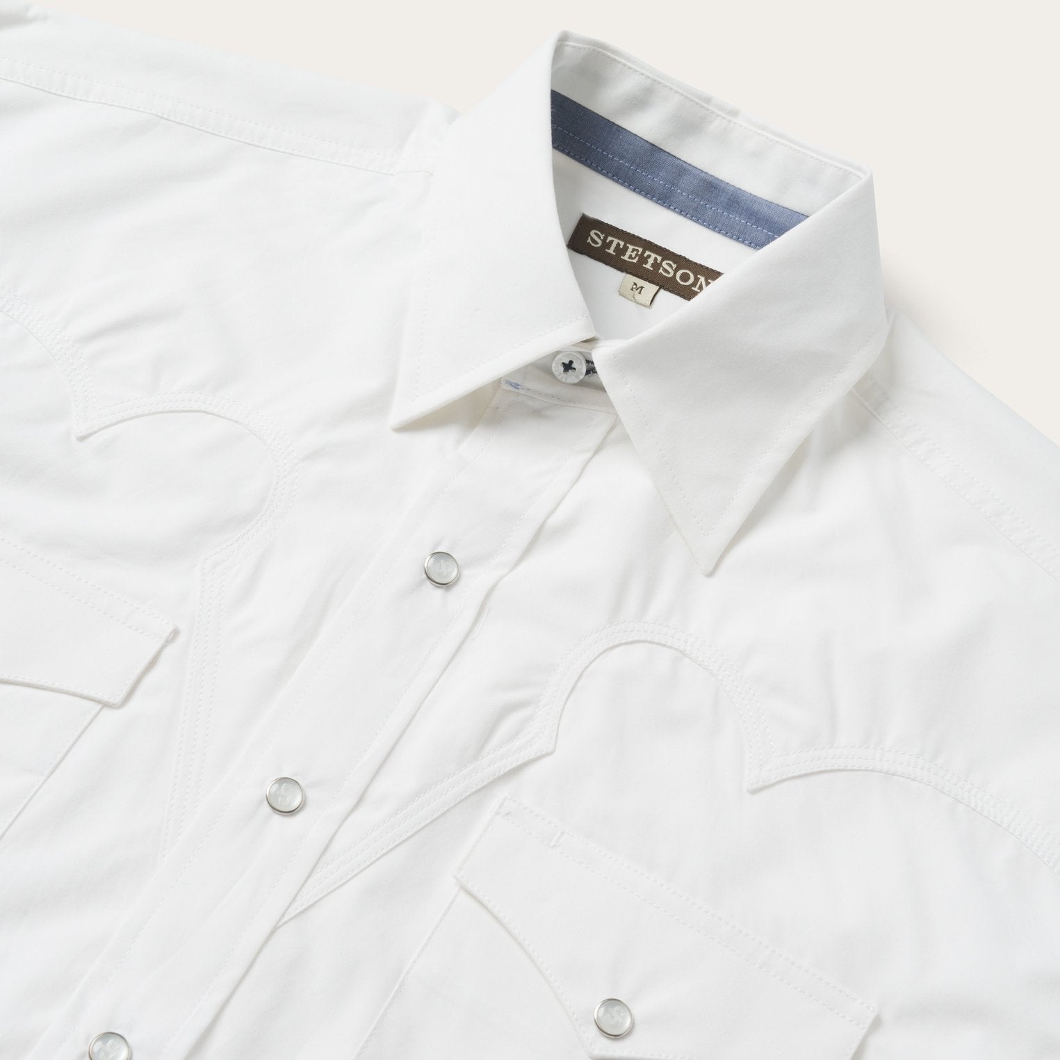Classic Solid Snap Poplin Shirt In Optic White - Image 5