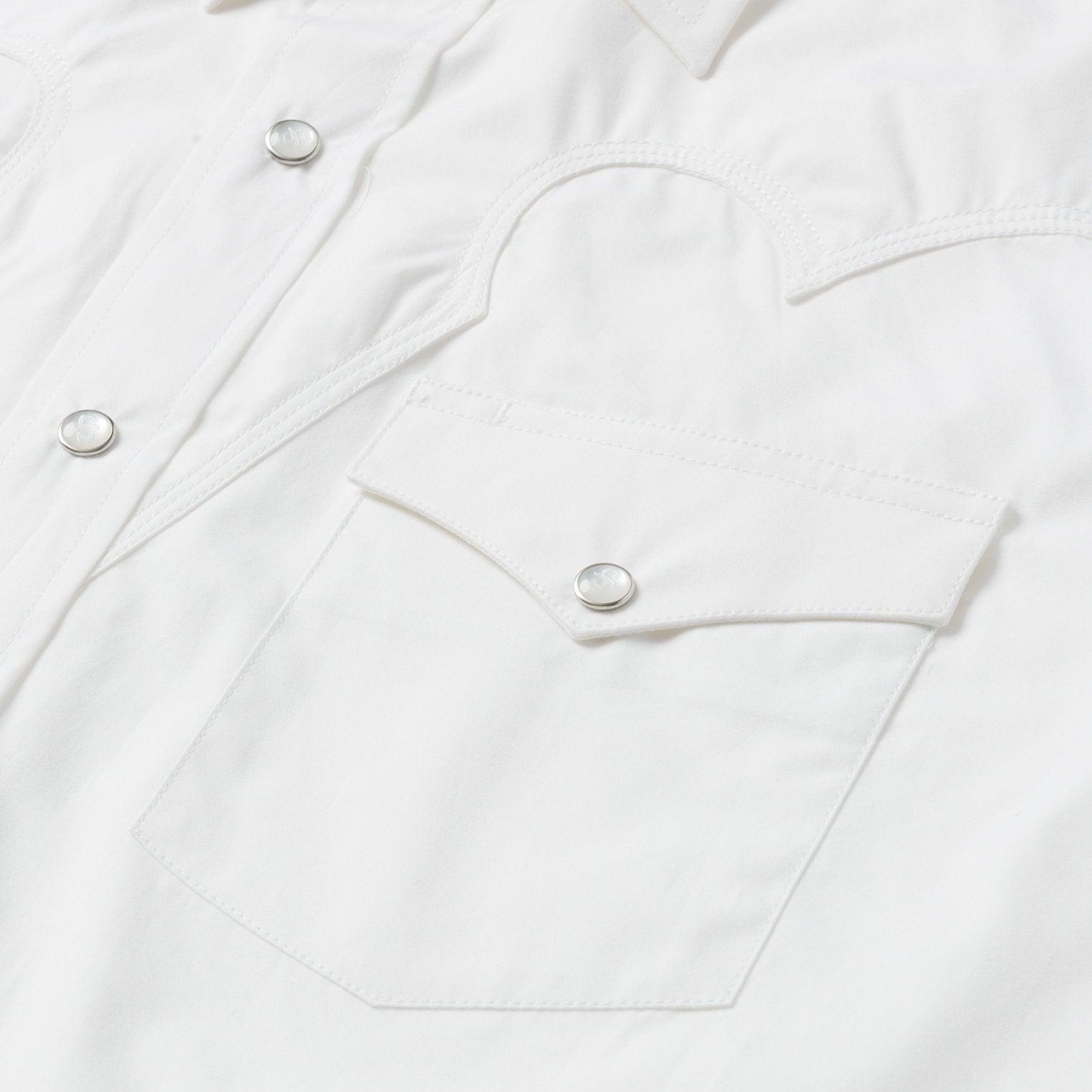 Classic Solid Snap Poplin Shirt In Optic White - Image 6