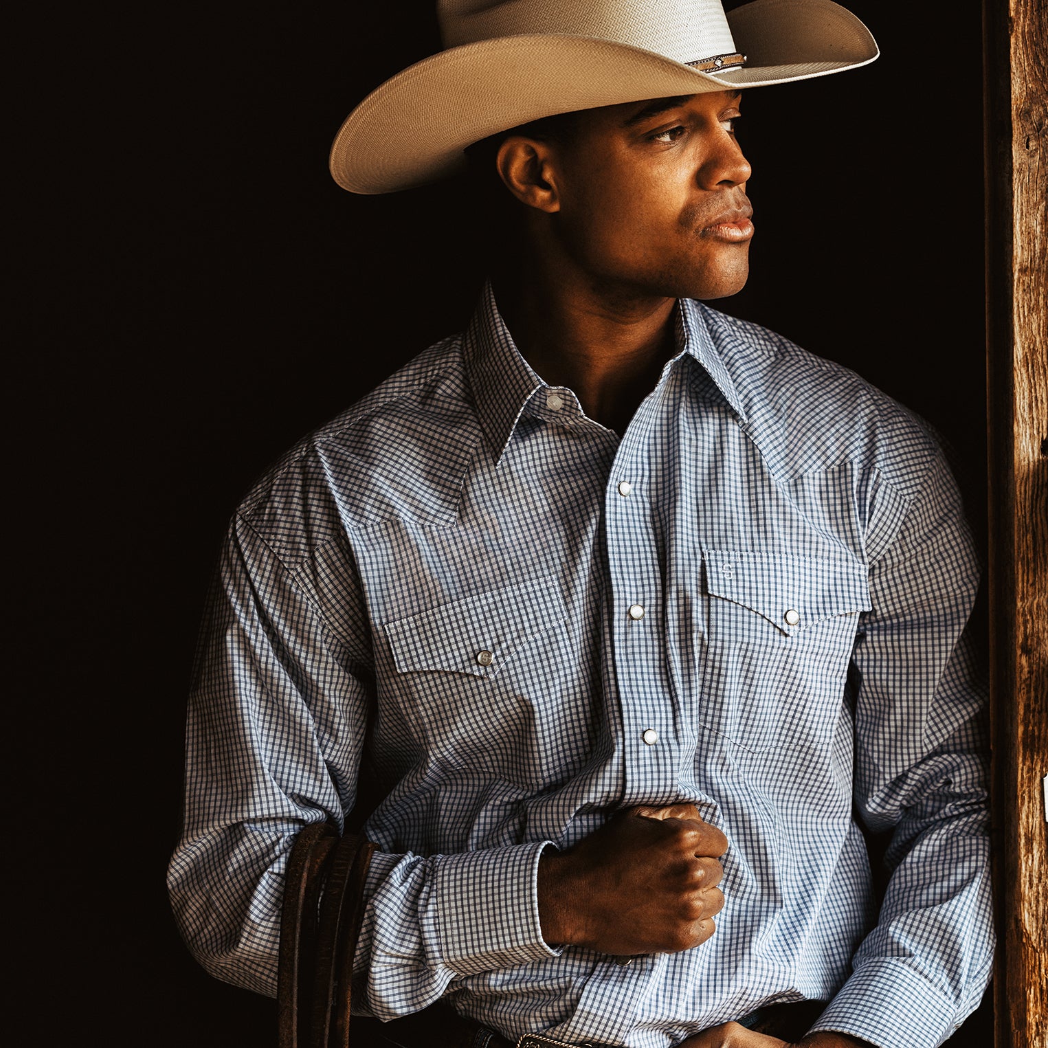 Two Stripe Check Western Shirt - Image 3