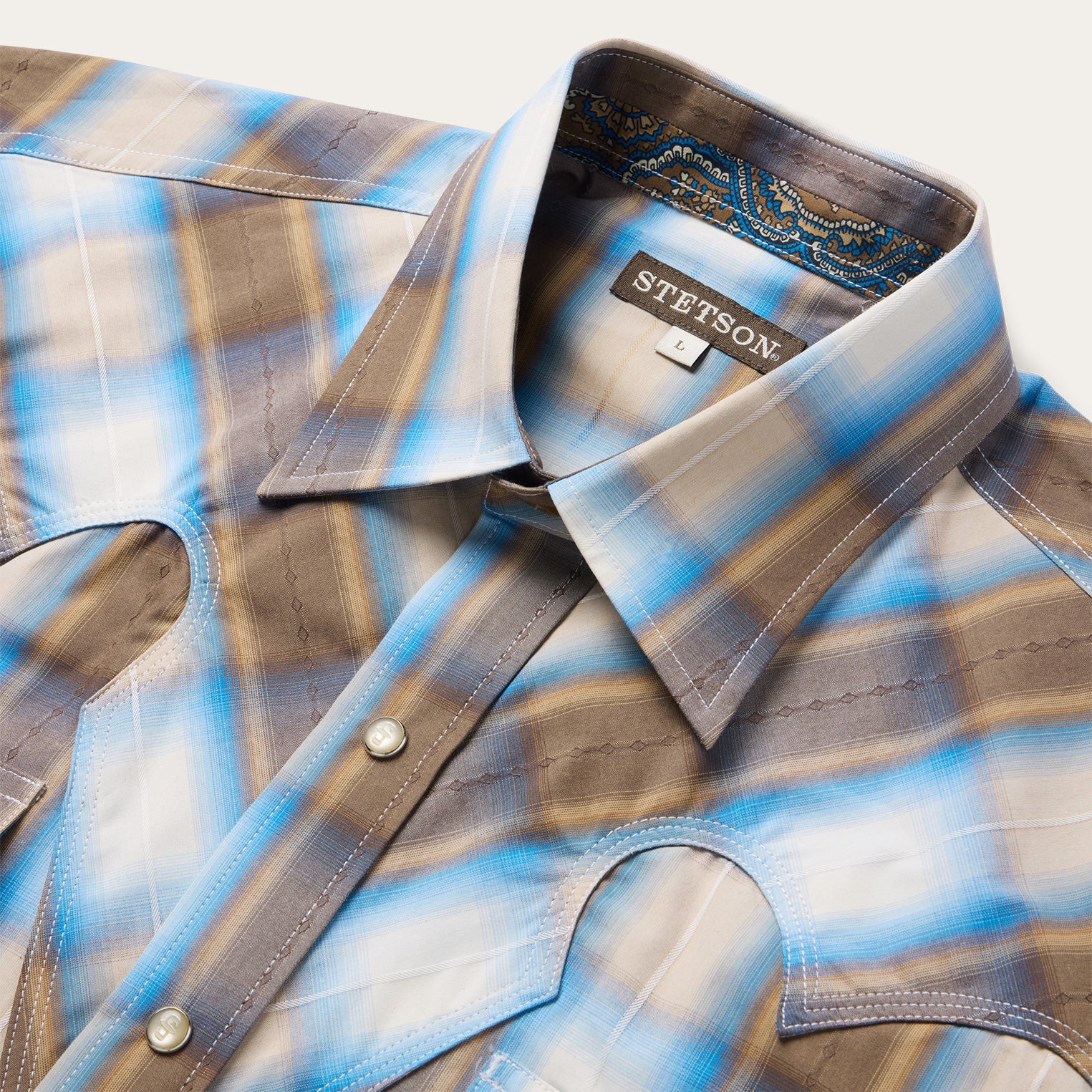 Sandalwood Ombre Plaid Western Shirt - Image 3
