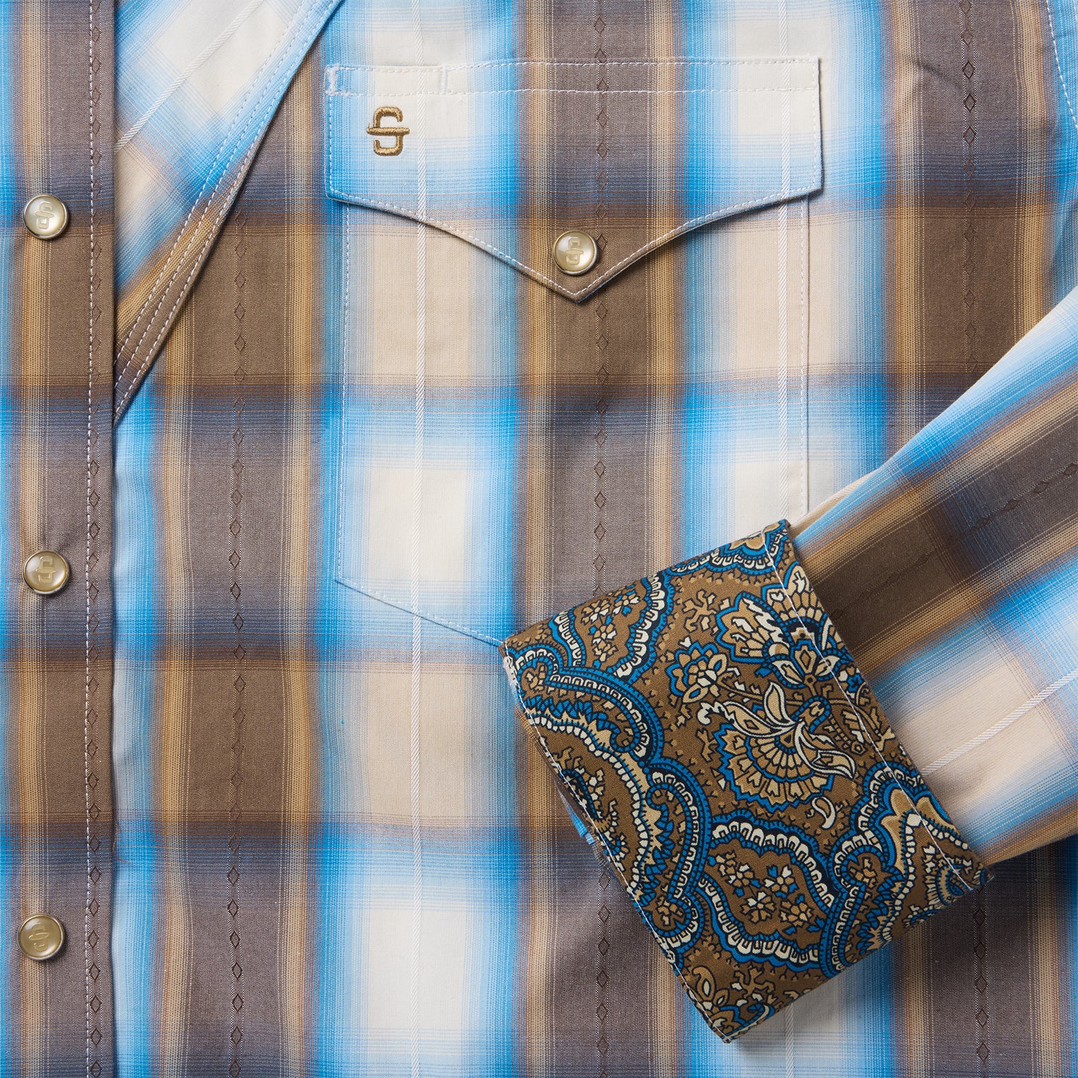 Sandalwood Ombre Plaid Western Shirt - Image 5