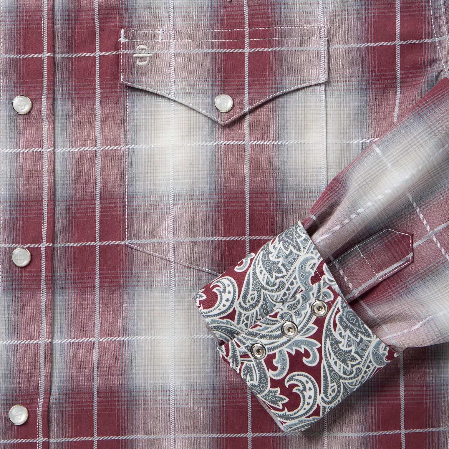 Ombre Plaid Western Shirt - Image 7