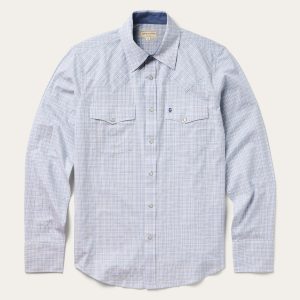 Ombre Plaid Check Western Shirt