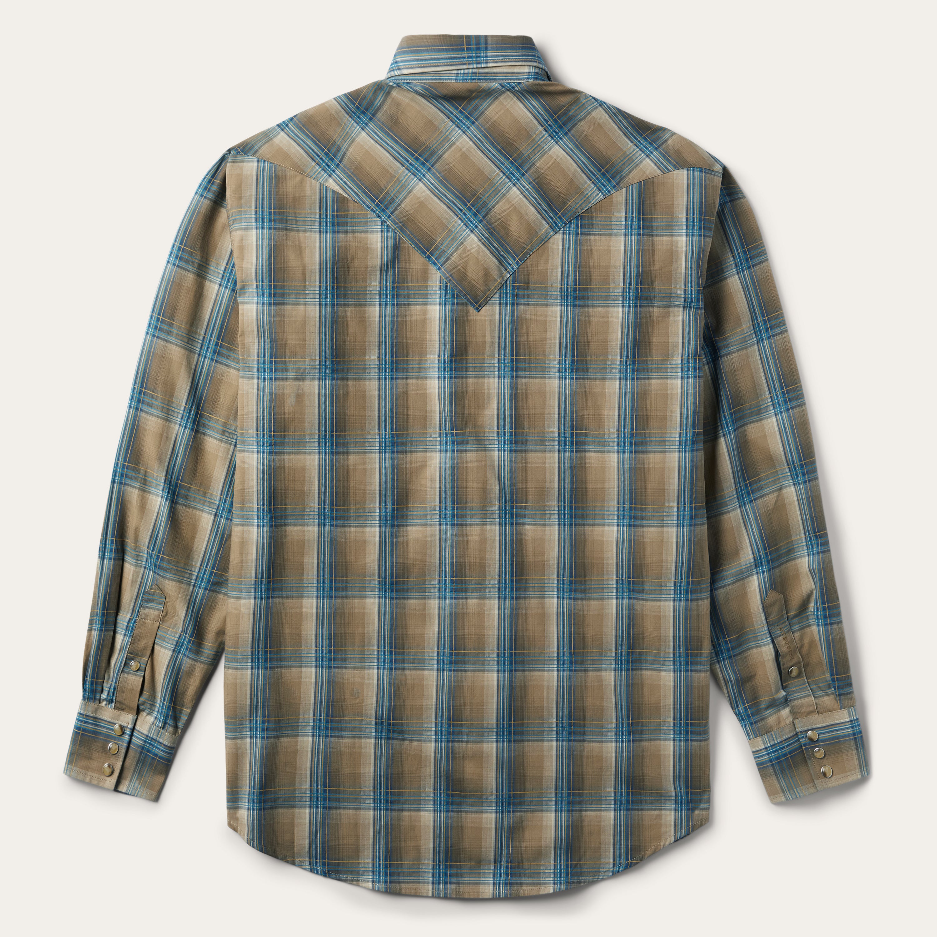Khaki Ombre Plaid Shirt - Image 2