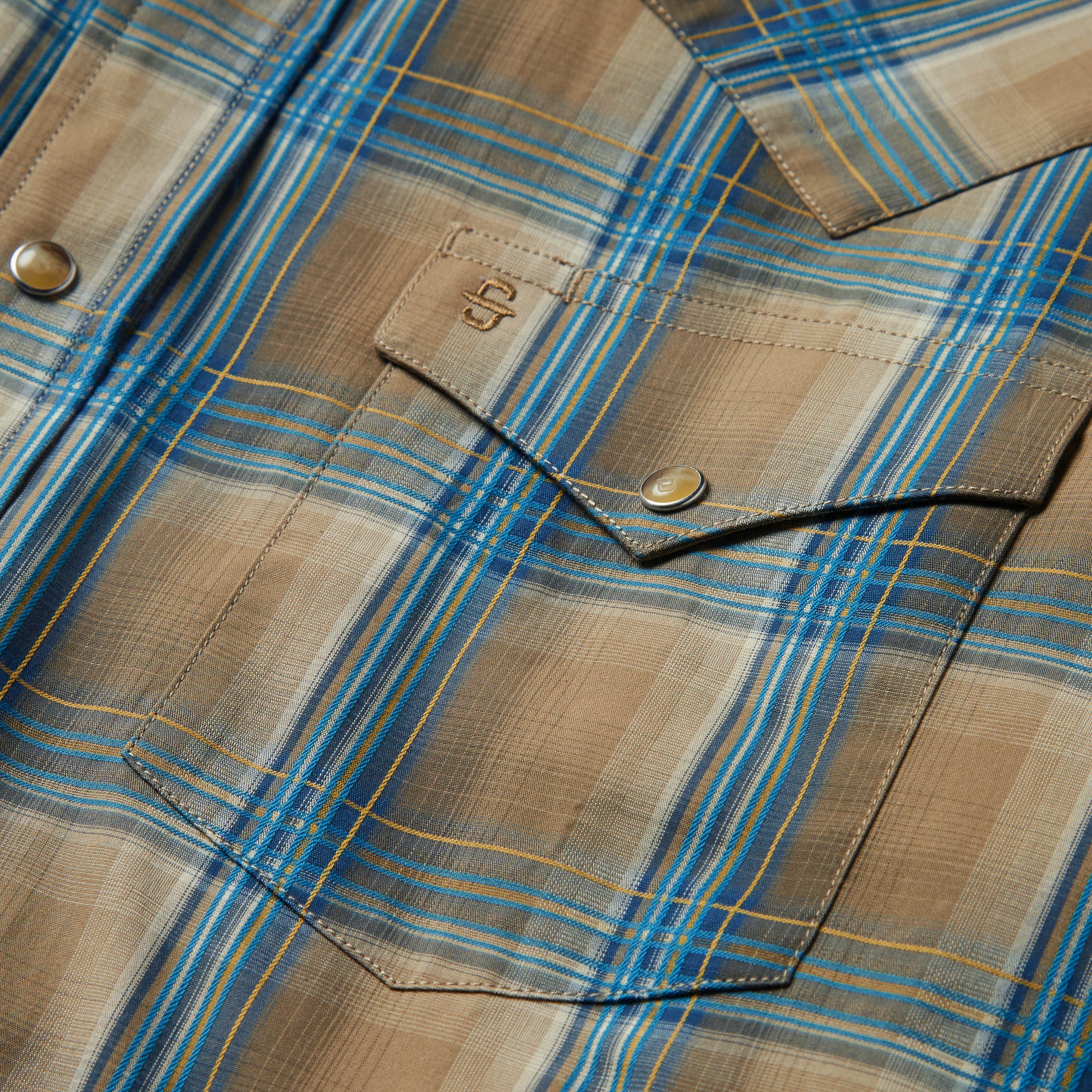 Khaki Ombre Plaid Shirt - Image 4
