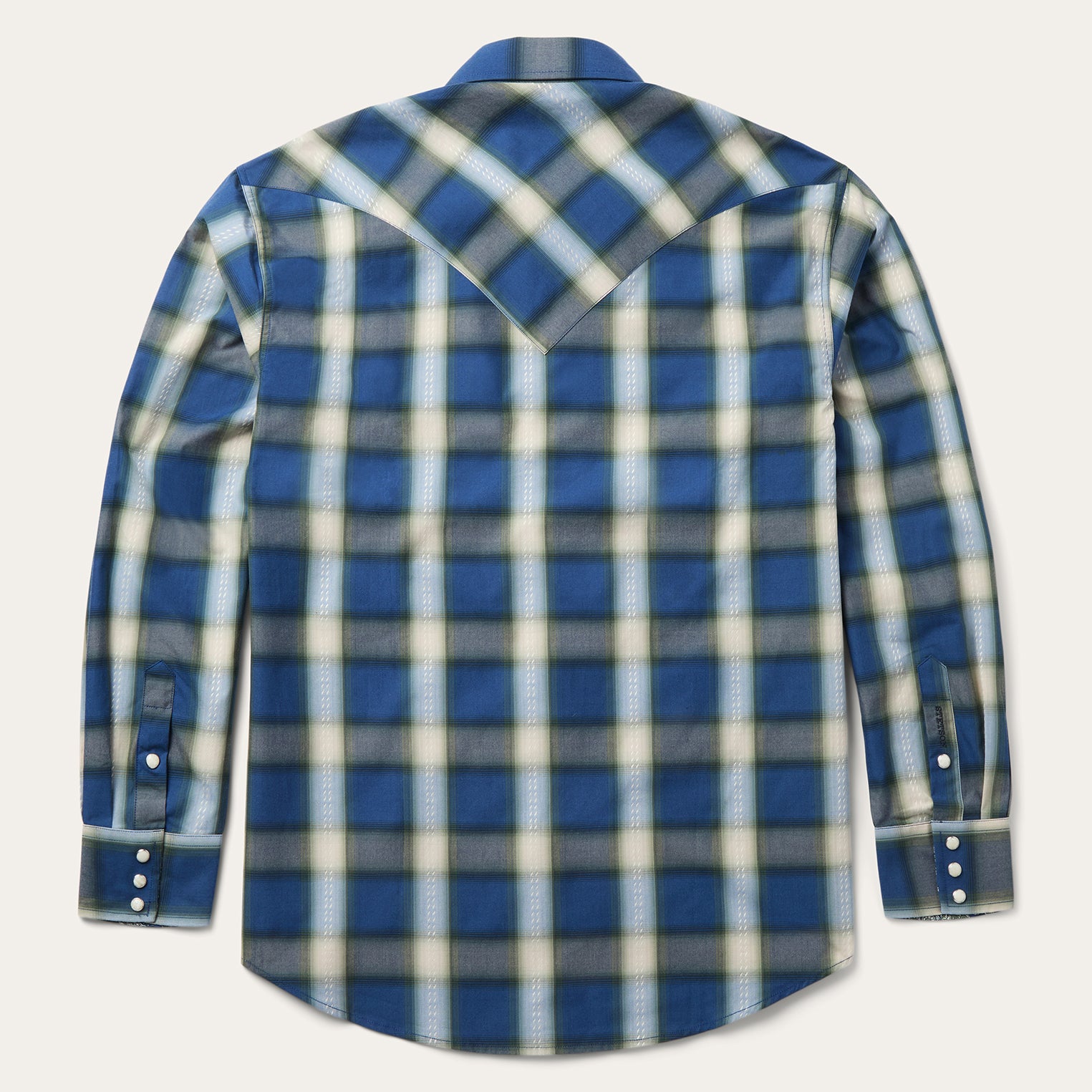 Blue Sage Dobby Plaid Western Shirt - Image 4