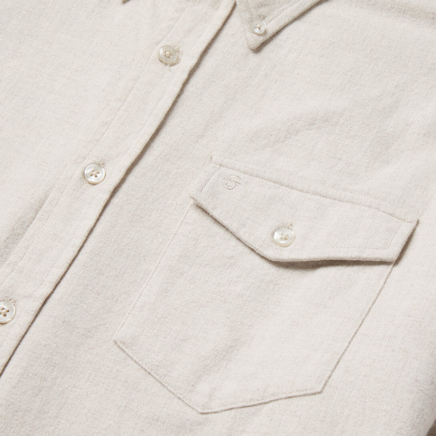 Heathered Flannel Button-Down Shirt - Image 6