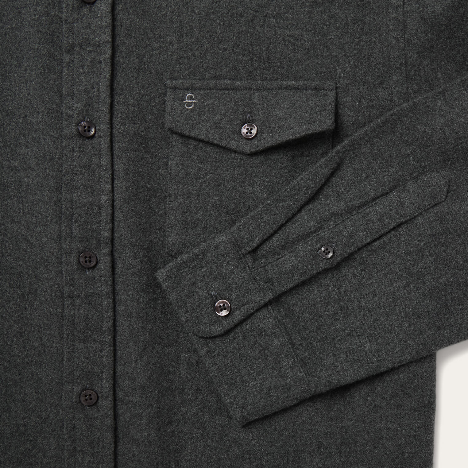Heathered Flannel Button-Down Shirt - Image 7