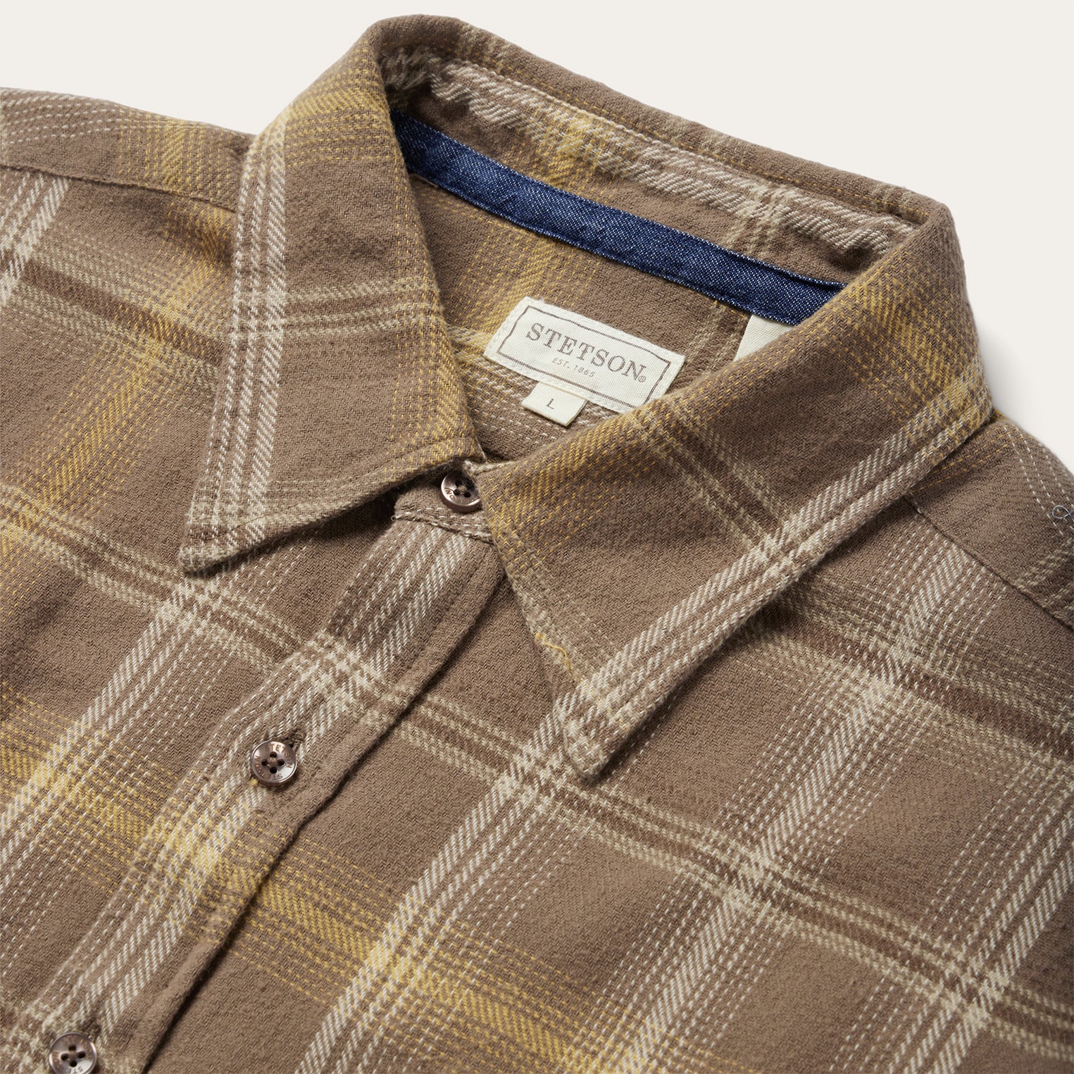 Brown Flannel Button-Front Shirt - Image 3