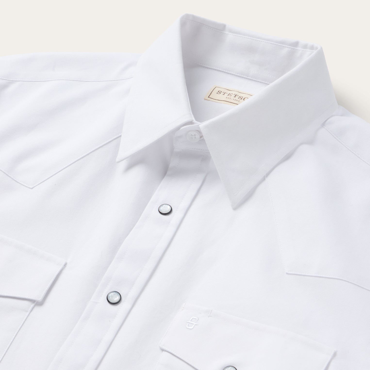 White Oxford Short Sleeve Western Shirt - Image 4