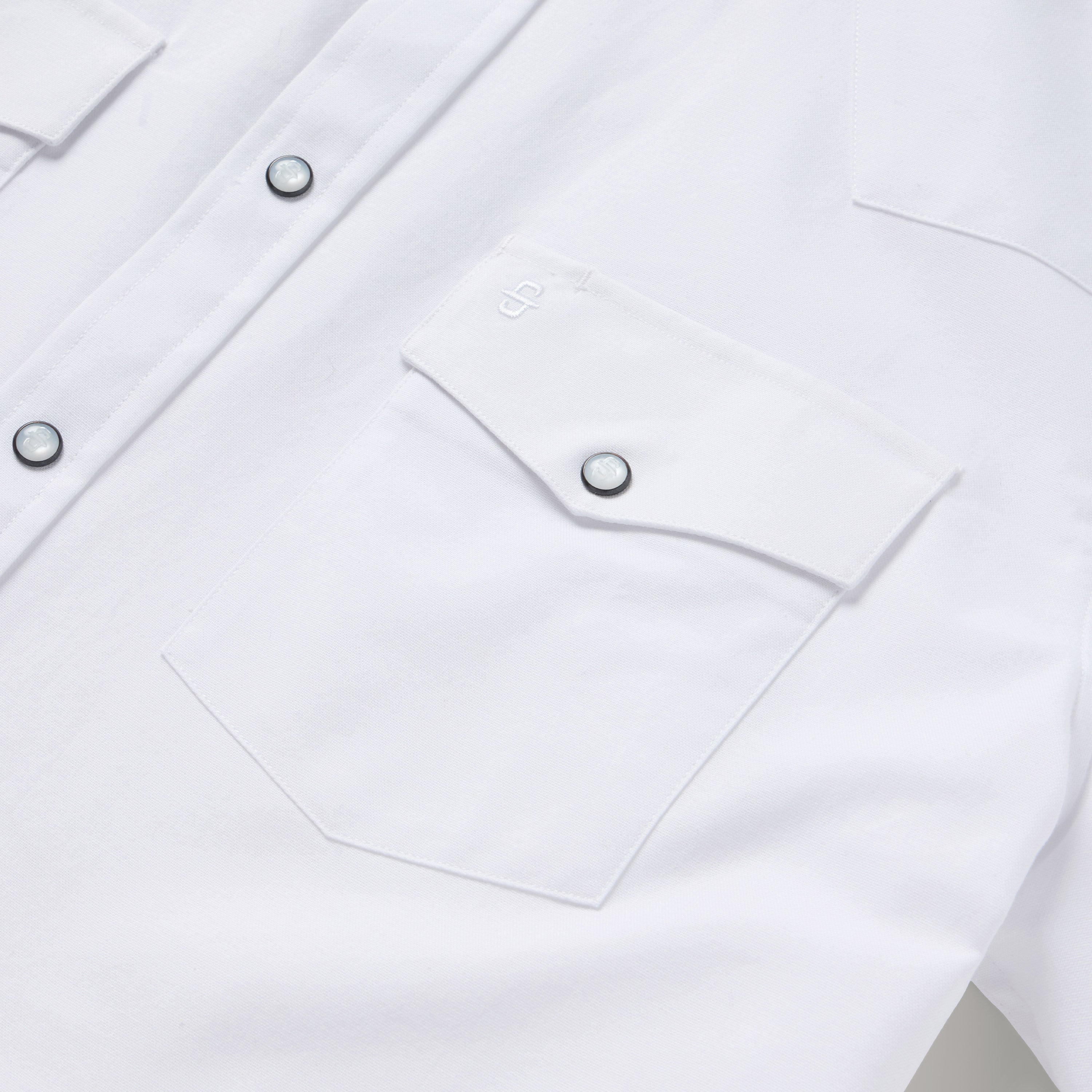 White Oxford Short Sleeve Western Shirt - Image 5