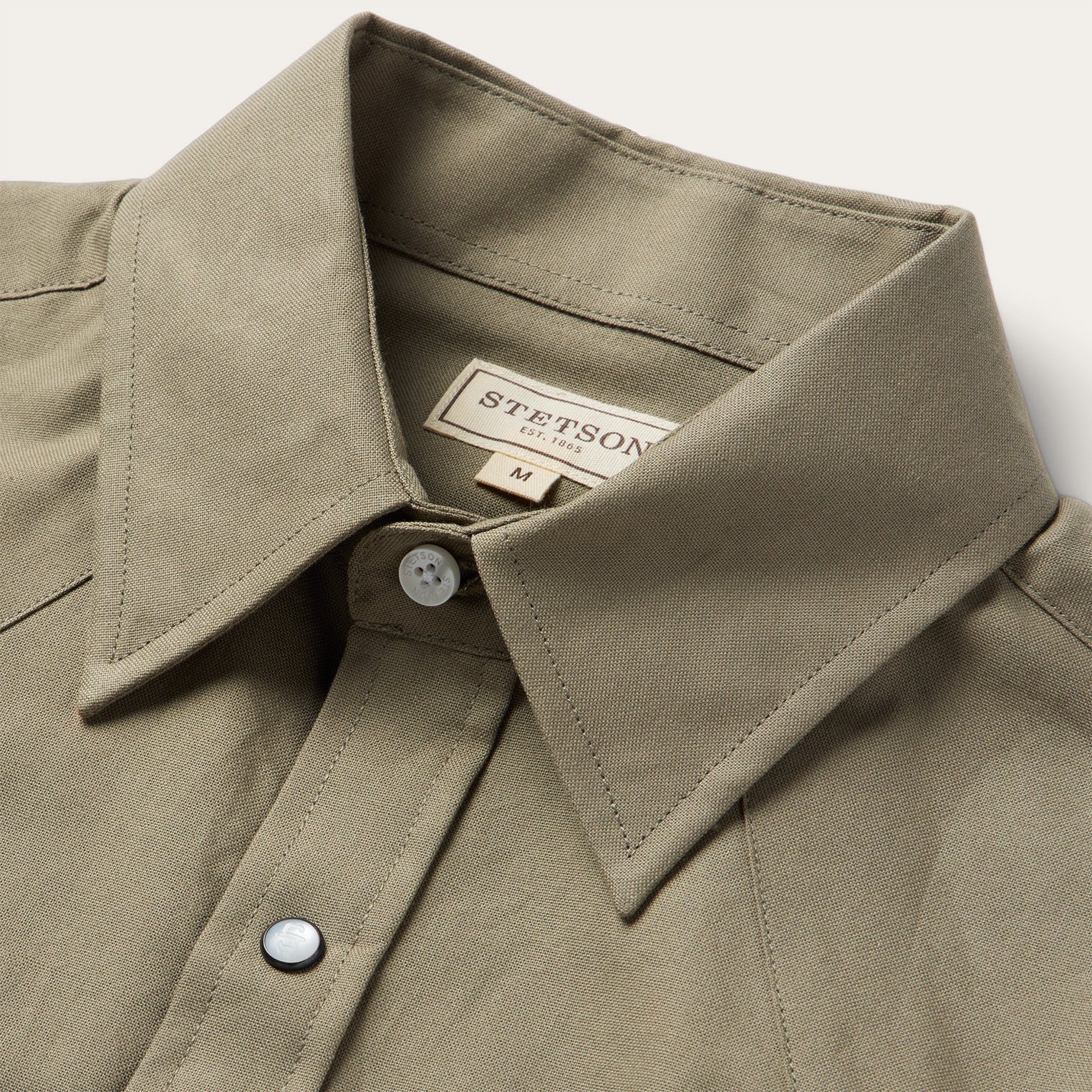 Olive Oxford Short Sleeve Western Shirt - Image 5