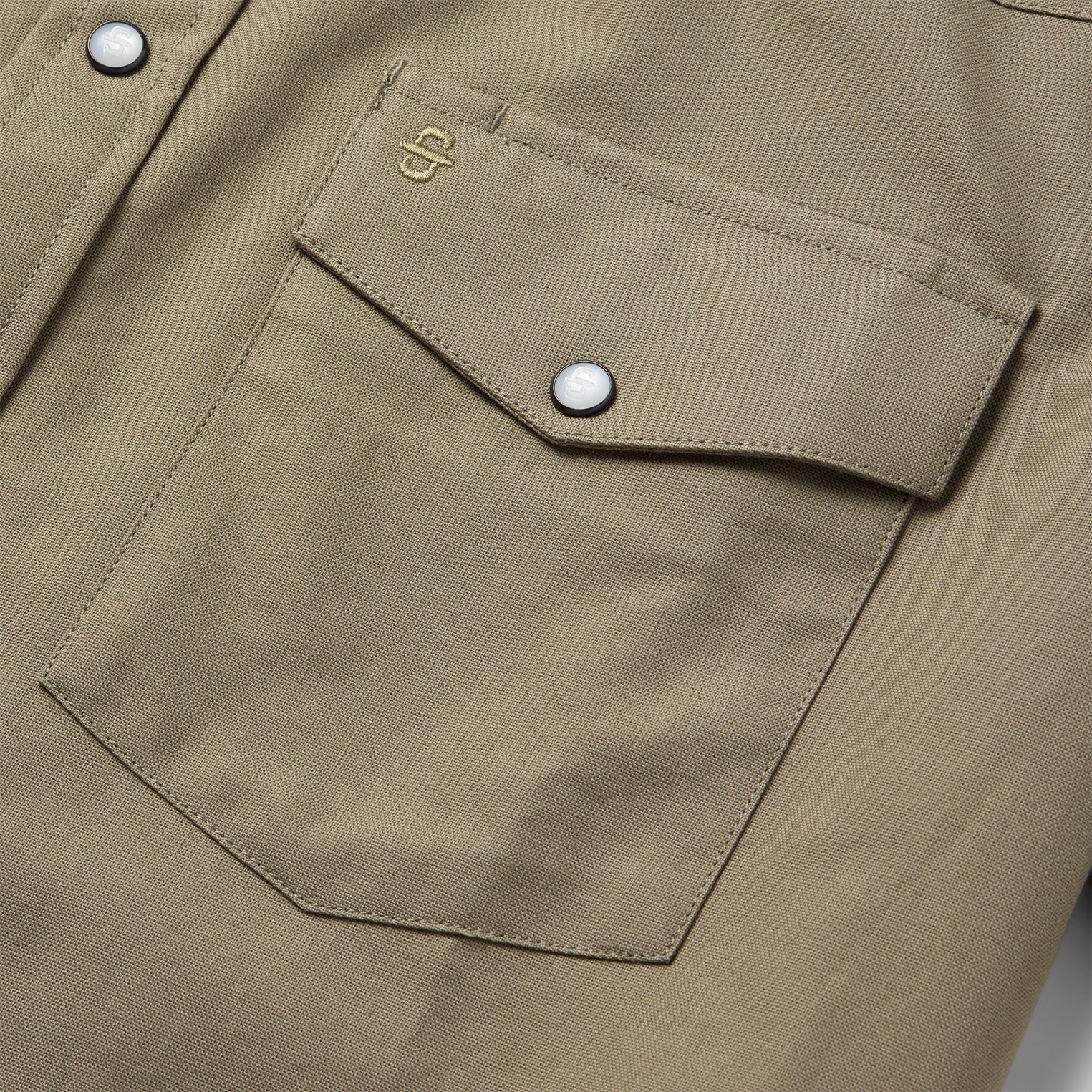 Olive Oxford Short Sleeve Western Shirt - Image 6