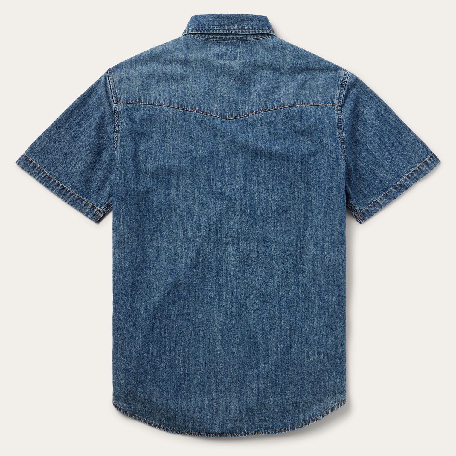 Turquoise Snap Short Sleeve Denim Shirt - Image 3